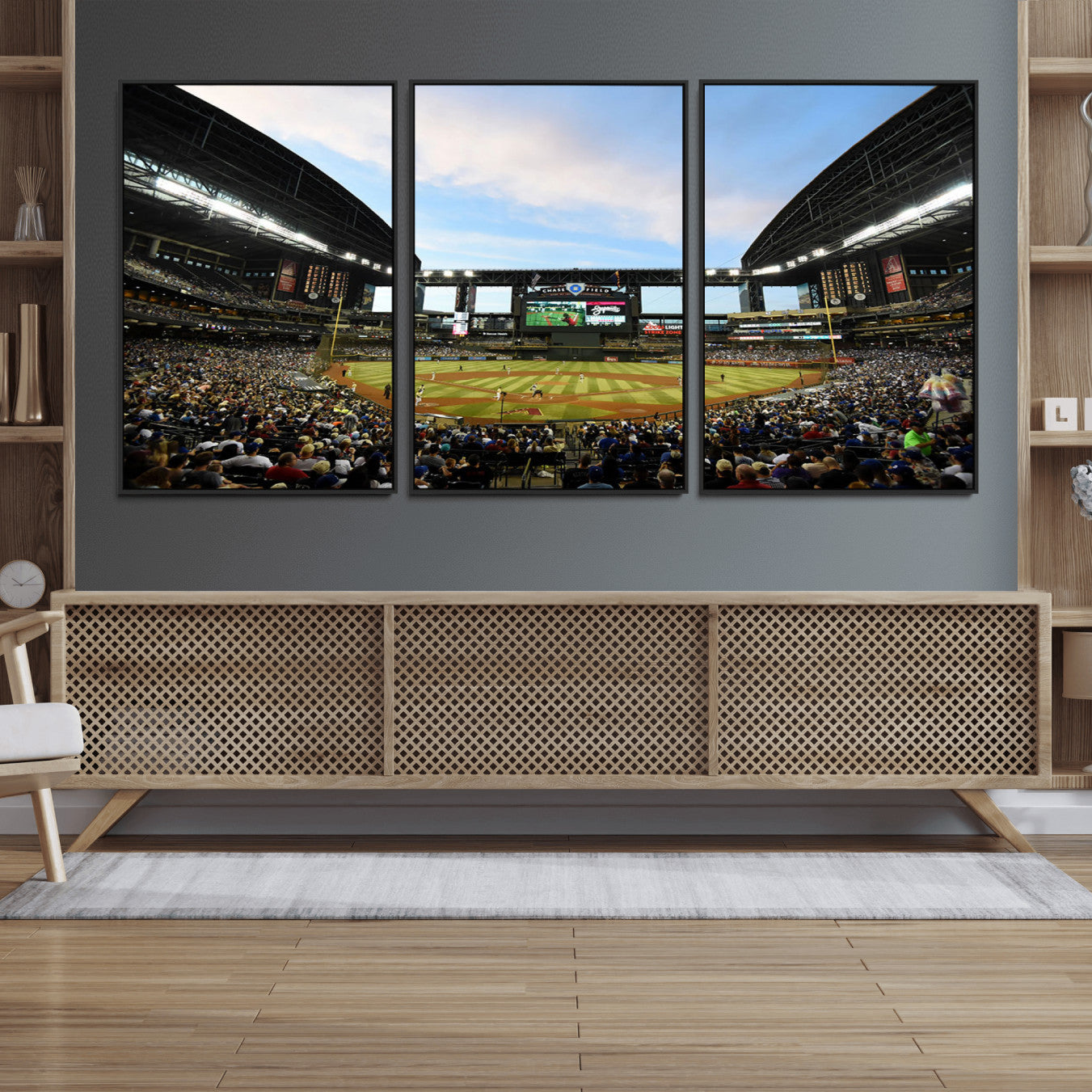 92672-MGV-FC-60X30-3P_Black-Arizona Diamondbacks Team Print - Phoenix Chase Field Stadium Wall Art Canvas Print