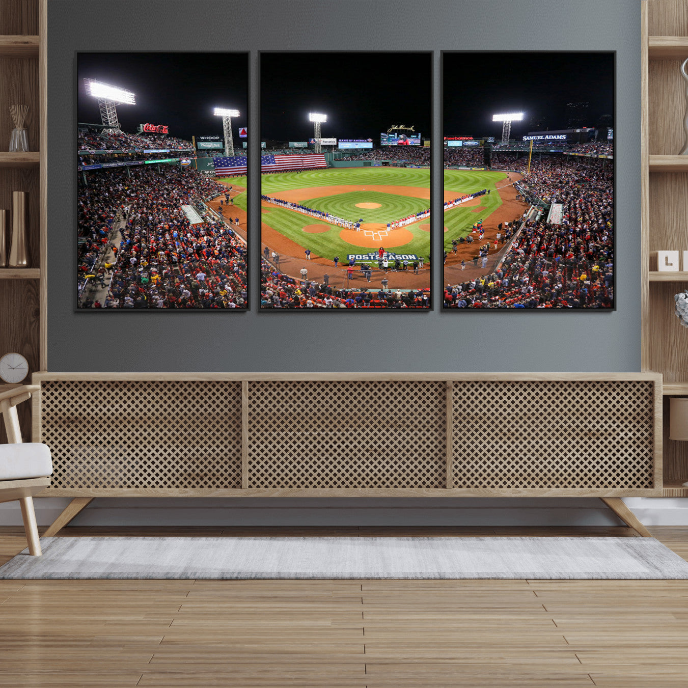 47365-MGV-FC-60X30-3P_Black-Fenway Park Wall Art Canvas Print | Large Baseball Stadium Canvas Print for Boston Red Sox Fans |
