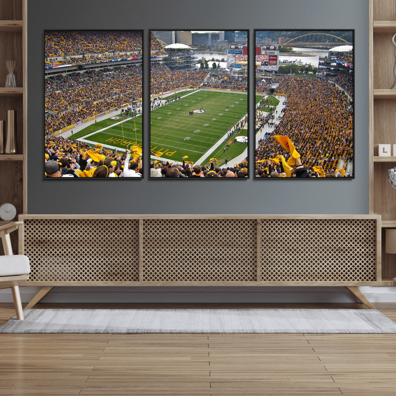 51419-MGV-FC-60X30-3P - Pittsburgh Steelers Print - Pittsburgh Heinz Field Stadium Wall Art Canvas Print