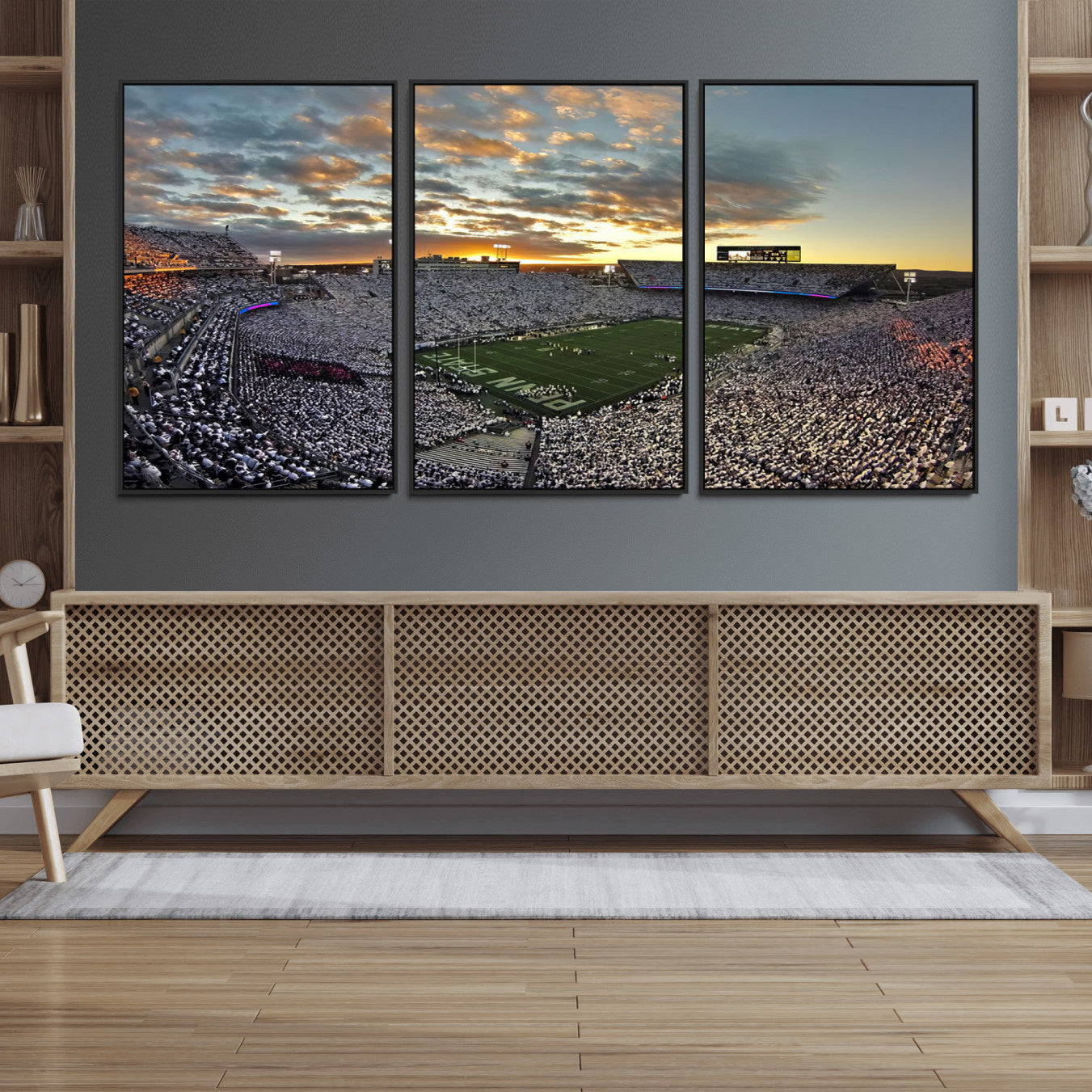 38807-MGV-FC-60X30-3P_Black-Beaver Stadium Wall Art - Penn State Stadium Wall Art | Penn Nittany Lions Football Match for Sport