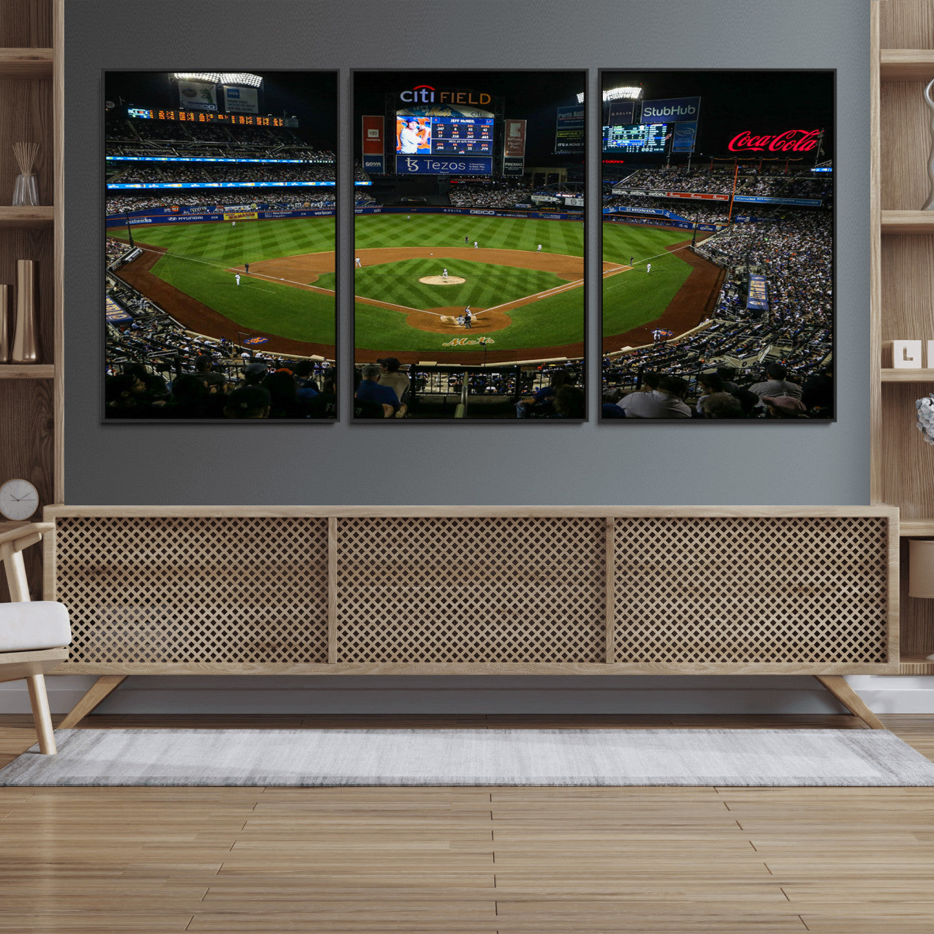 83979-MGV-CV-36X24-Oakland Athletics Baseball Print - RingCentral Coliseum Stadium Wall Art Canvas Print