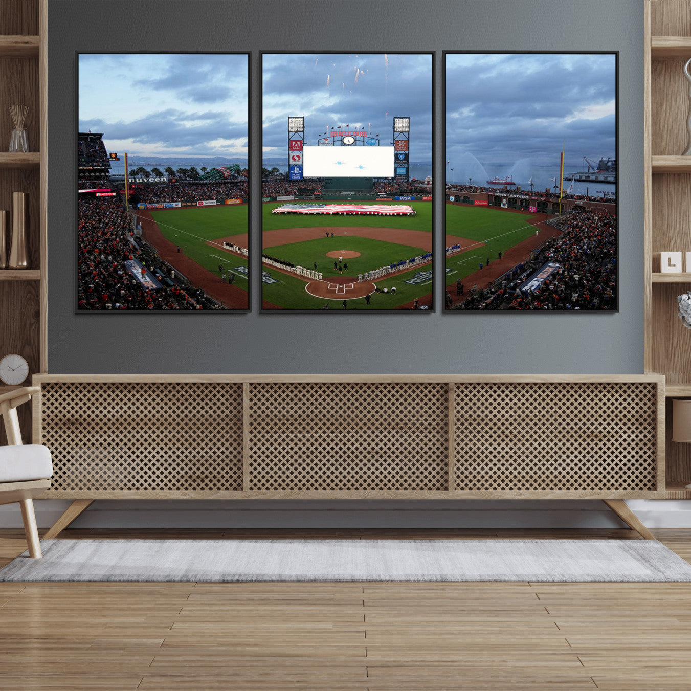 44631-MGV-CV-36X24-Oracle Park San Francisco Giants Wall Art | Oracle Park Stadium Canvas Print| Large Framed Baseball
