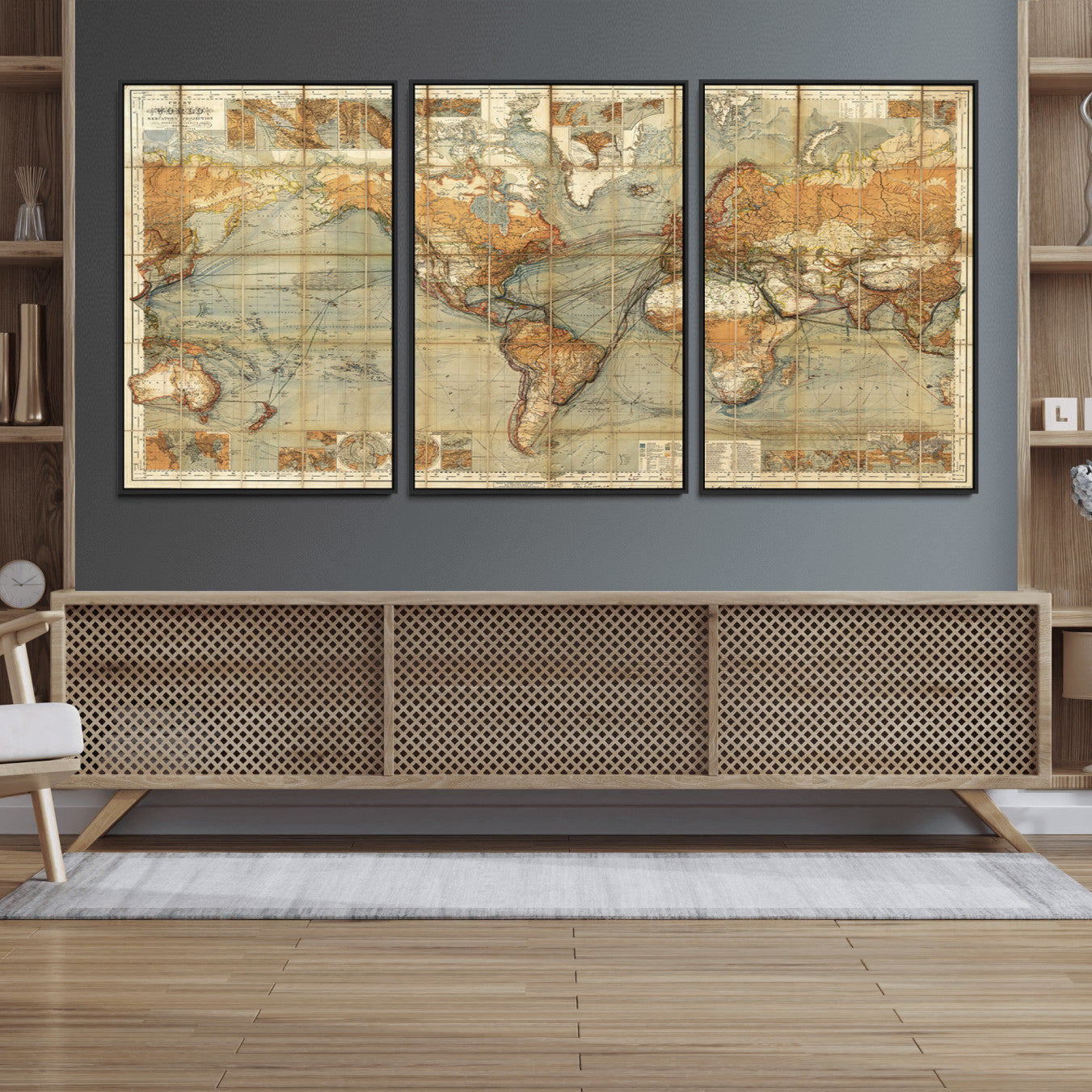 -Push Pin World Map Canvas Print – Travel Tracker Wall Art for Couples, Perfect Anniversary Gift for Home or Office Decor
