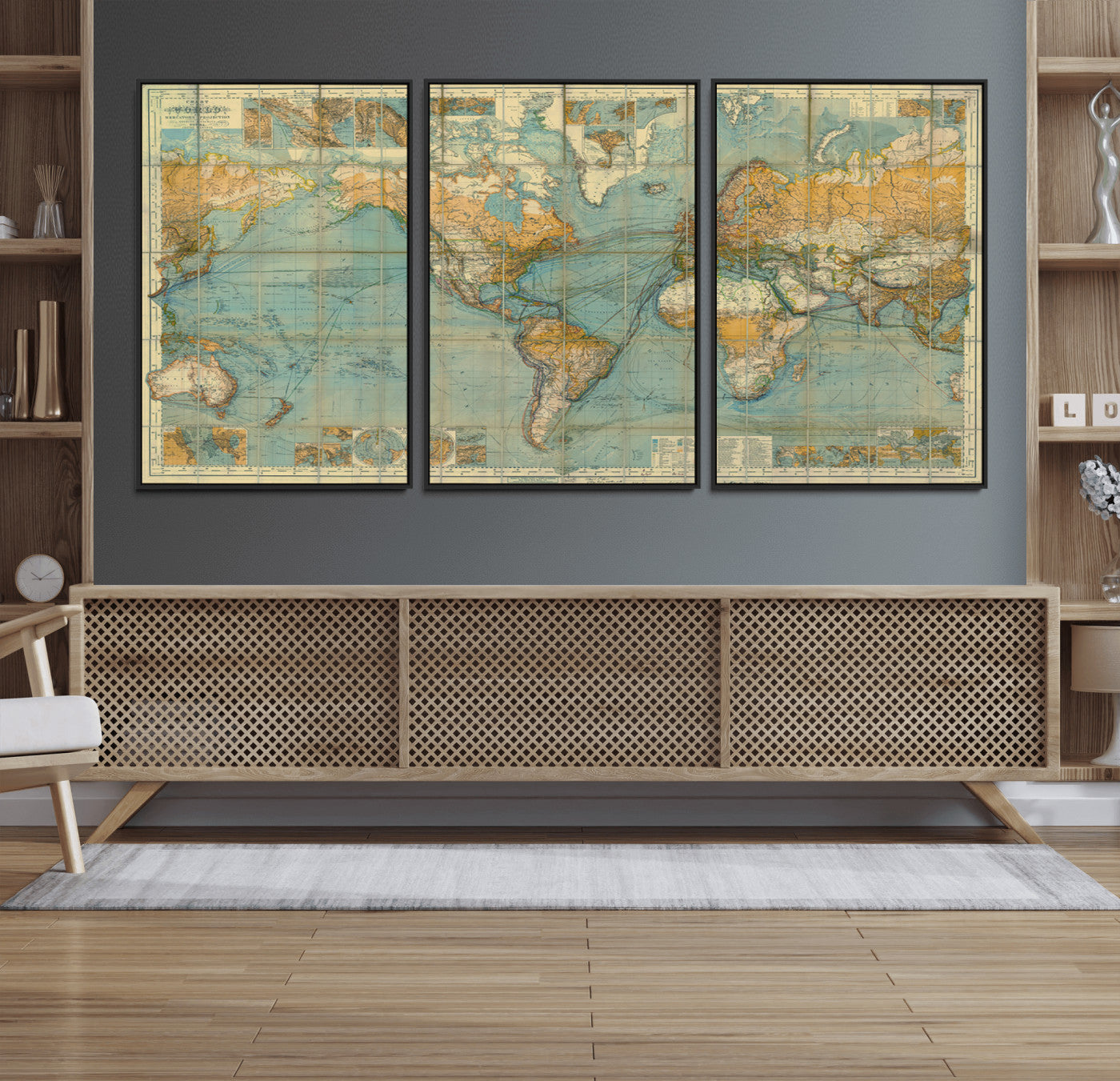 25961-MGV-FC-60X30-3P_Black-Push Pin World Map Canvas Print – Travel Tracker Wall Art for Couples, Perfect Anniversary Gift for Home or Office Decor