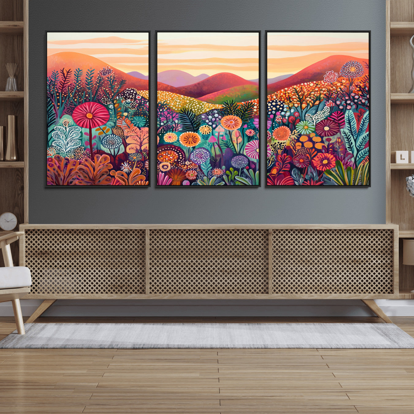 51484-MGV-FC-60X30-3P_Black-Yayoi Kusama 1986 Wall Art Print – Yayoi Kusama Wabi Sabi Japanese Wall Art Print - Vibrant Abstract