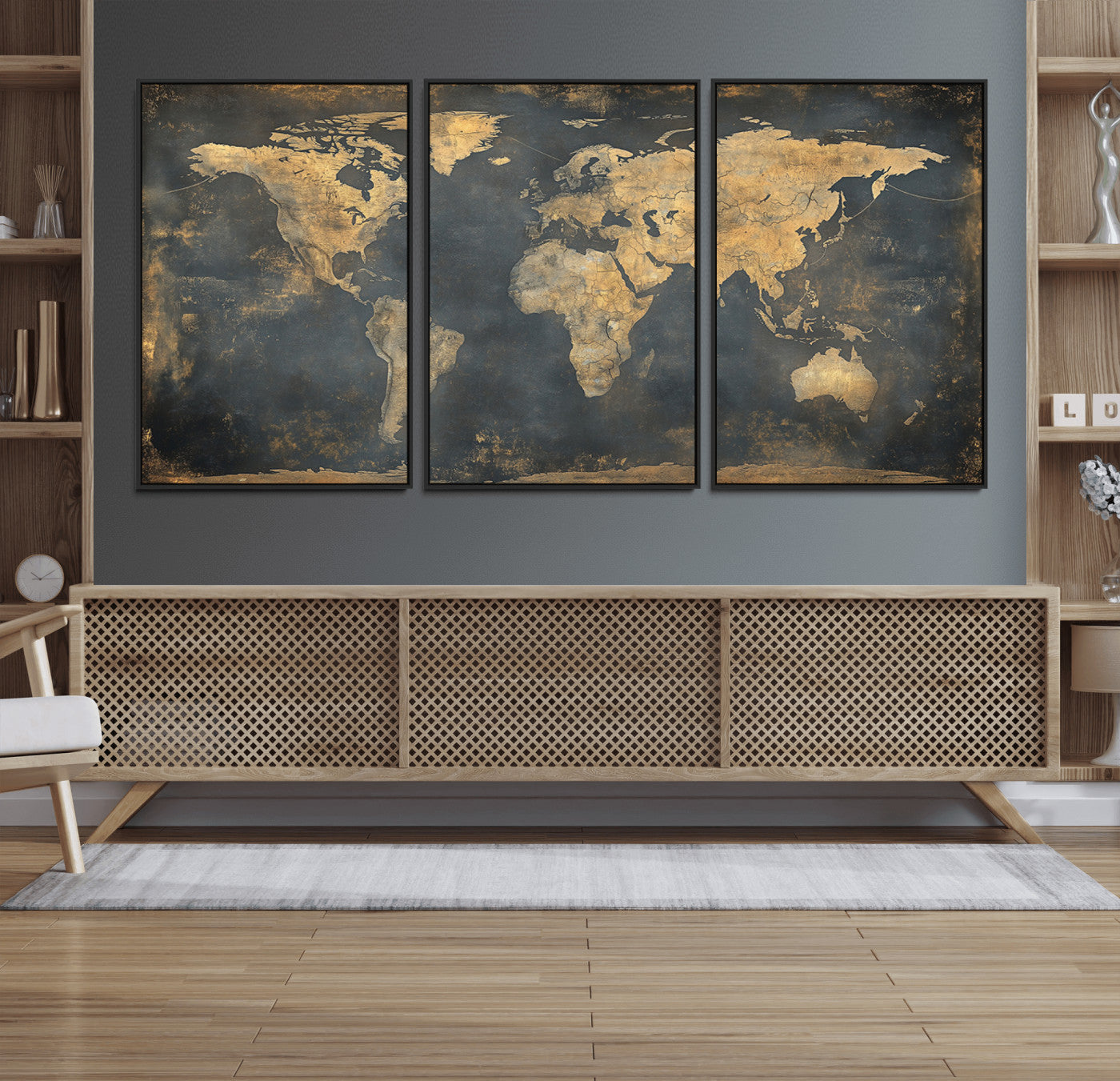 54473-MGV-FC-60X30-3P_Black-Push Pin World Map Canvas Print – Travel Tracker Wall Art for Couples, Perfect Anniversary Gift for Home or Office Decor