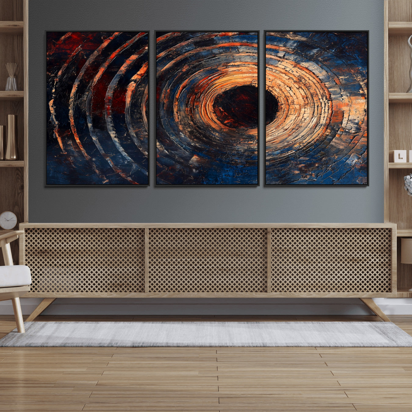 10017879-MGV-CV-36X24-Wood Tree Ring Wall Art Canvas Print – Framed Natural Wood Artwork, Rustic Tree Slice Perfect Decor for Home, Office