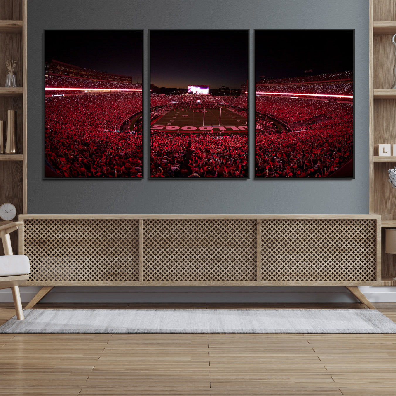 38331045-MGV-FC-60X30-3P_Black-Dooley Stadium Wall Art, Sports Arena Canvas Print, Dooley Field Sanford Stadium Artwork for Home, Office