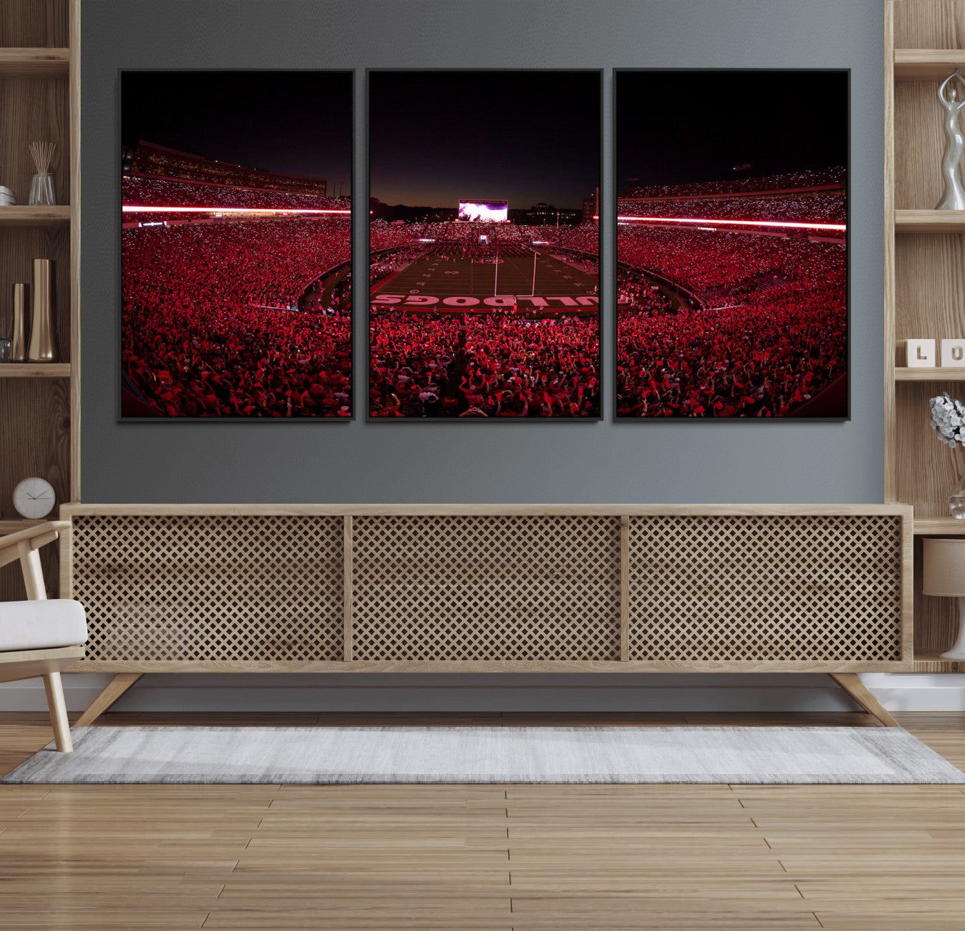 38331045-MGV-FC-60X30-3P_Black-Dooley Stadium Wall Art, Sports Arena Canvas Print, Dooley Field Sanford Stadium Artwork for Home, Office