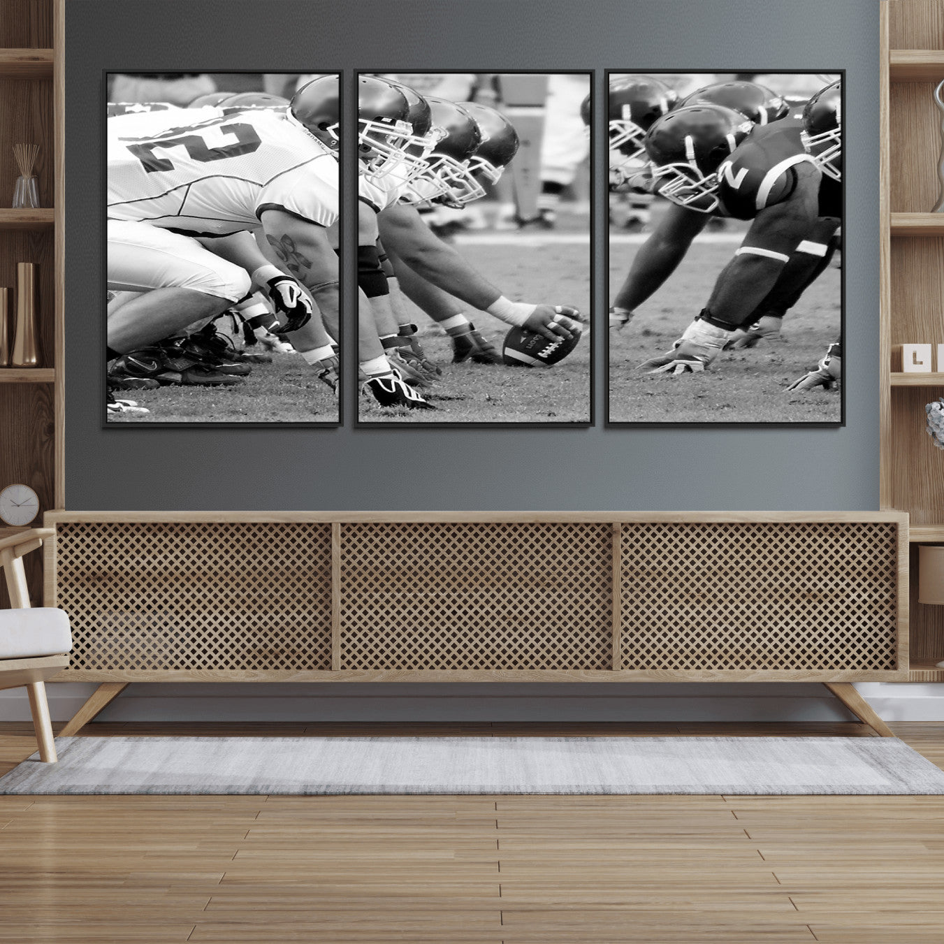 97432-MGV-FC-60X30-3P_Black-American Football Player Wall Art Canvas Print