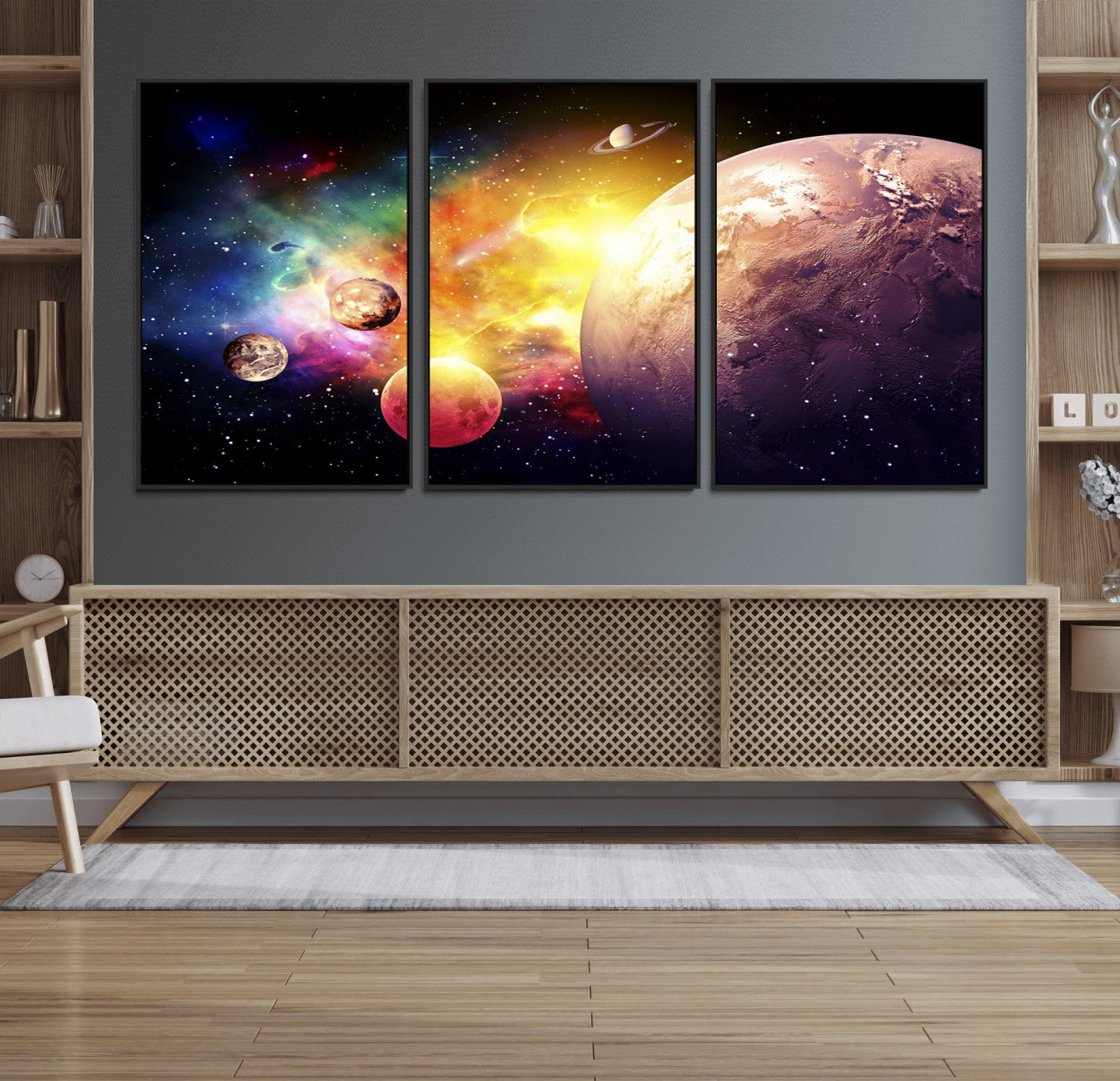 51843-MGV-FC-60X30-3P_Black-Space and Galaxy Canvas Print