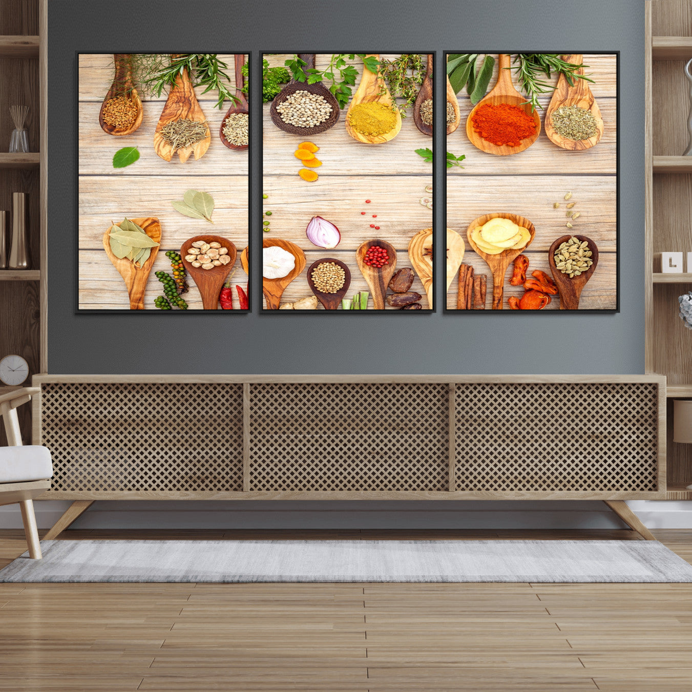 29667-MGV-FC-60X30-3P_Black-Kitchen Spice on the Table Wall Art, Kitchen Spice Wall Art Canvas Print