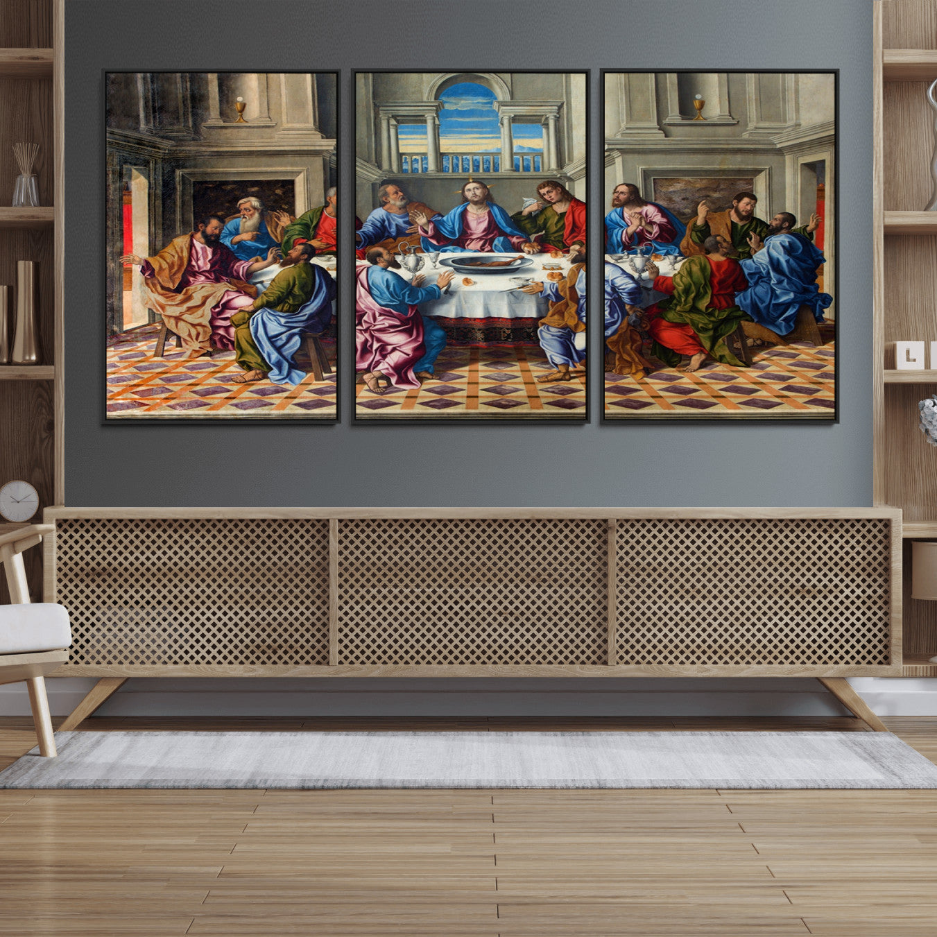 MGV-FC-60X30-3P - The Last Supper Multi Panel Canvas Wall Art