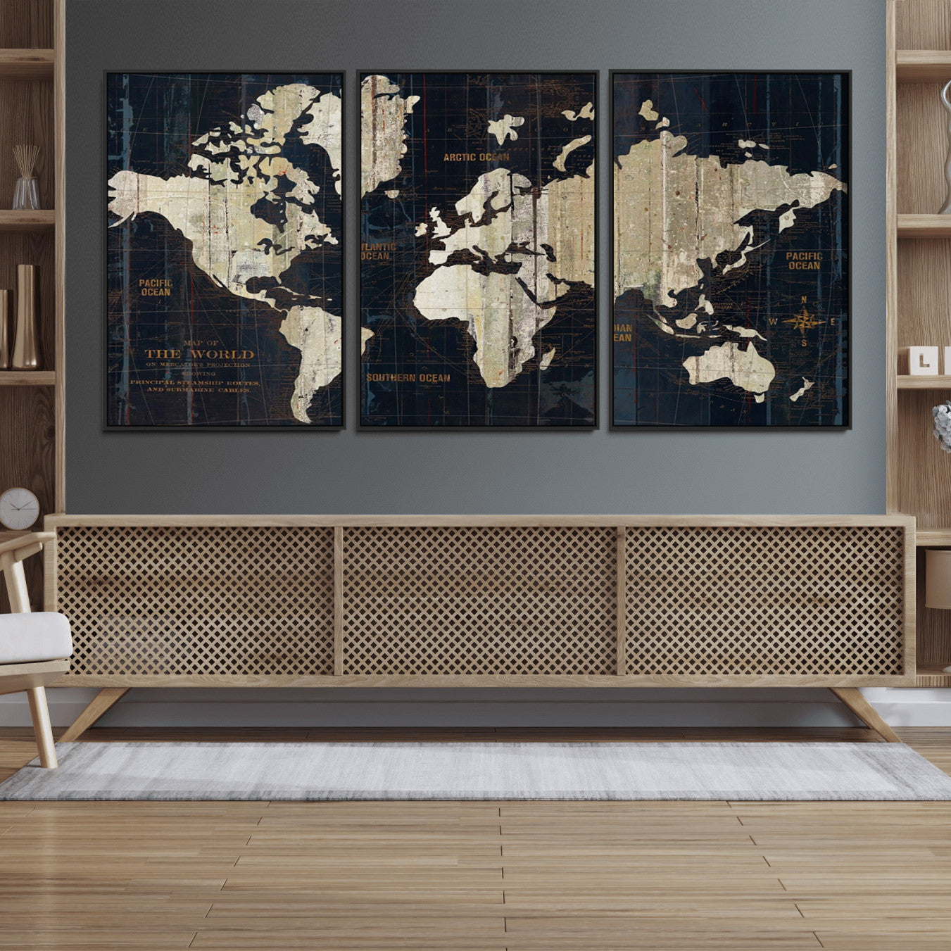 14651-MGV-FC-60X30-3P_Black-Push Pin World Map Canvas Print – Travel Tracker Wall Art for Couples, Perfect Anniversary Gift for Home or Office Decor