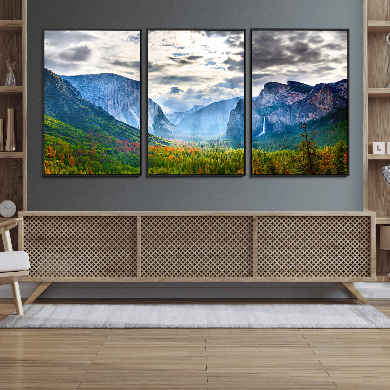45909-MGV-FC-60X30-3P_Black-Yosemite National Park El Capitan Landscape Wall Art, Yosemite National Park El Capitan Canvas Print