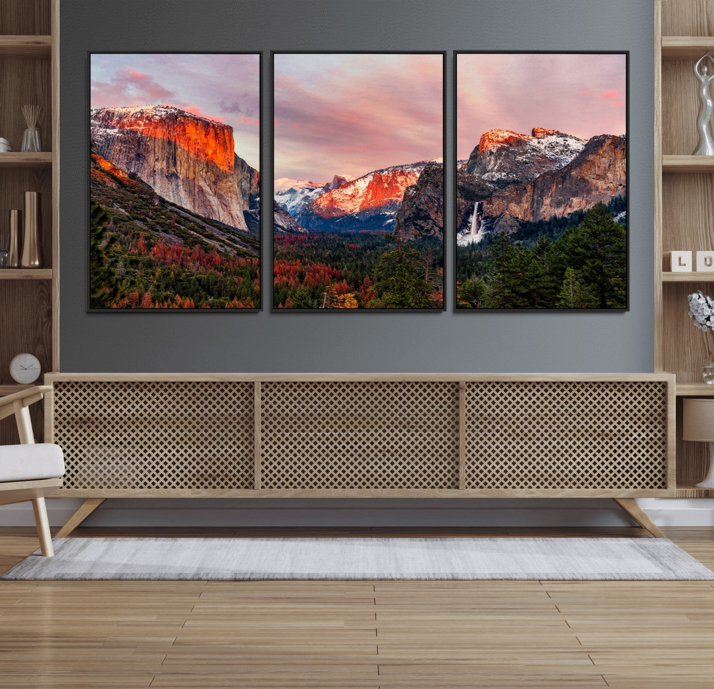 92086-MGV-FC-60X30-3P_Black-Yosemite Half Dome Wall Art Canvas Print El Capitan