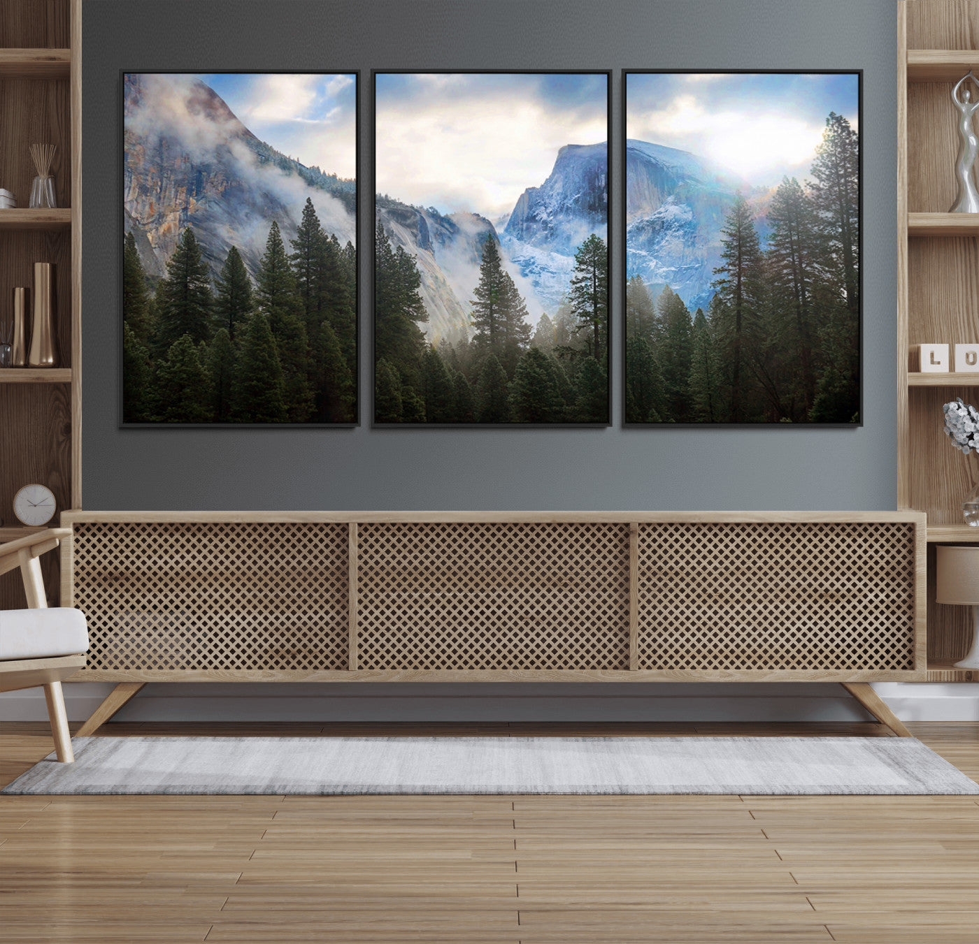 44943-MGV-FC-60X30-3P_Black-Half Dome Yosemite Calinia Wall Art Canvas Print El Capitan