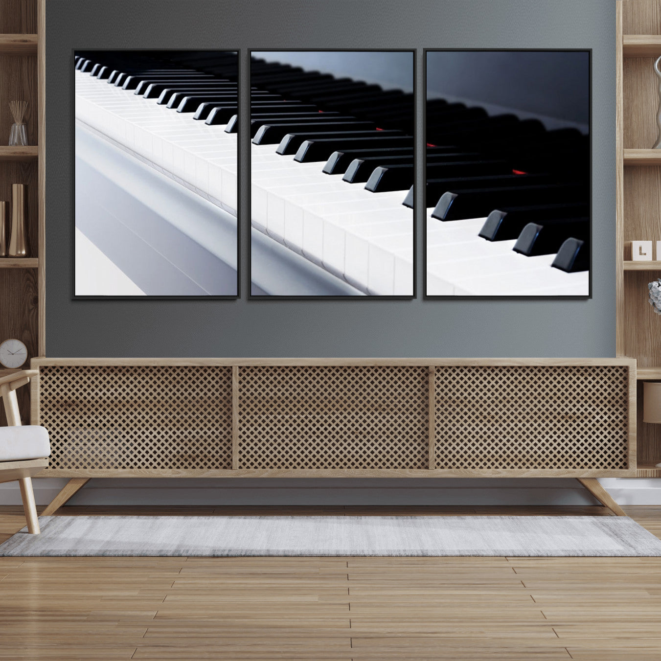 73351-MGV-FC-60X30-3P_Black-Piano Artwork Canvas Wall Art Print