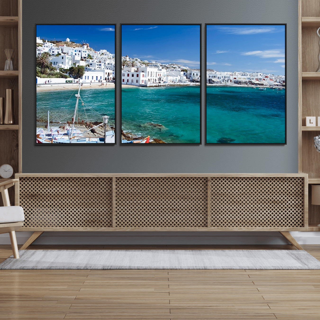 45428-MGV-FC-60X30-3P_Black-Santorini Wall Art Canvas Print