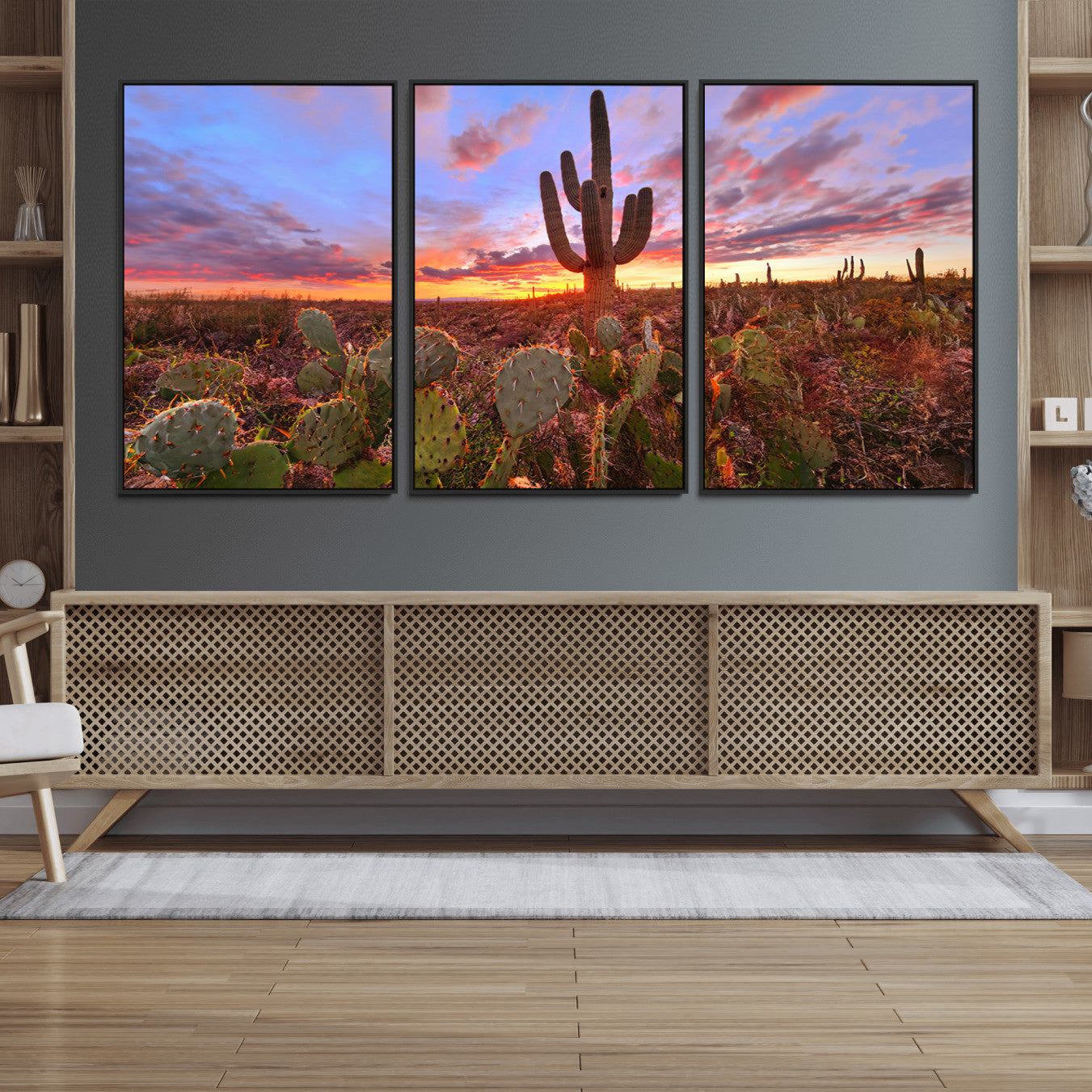 -Arizona Desert Sunset Wall Art Canvas Print