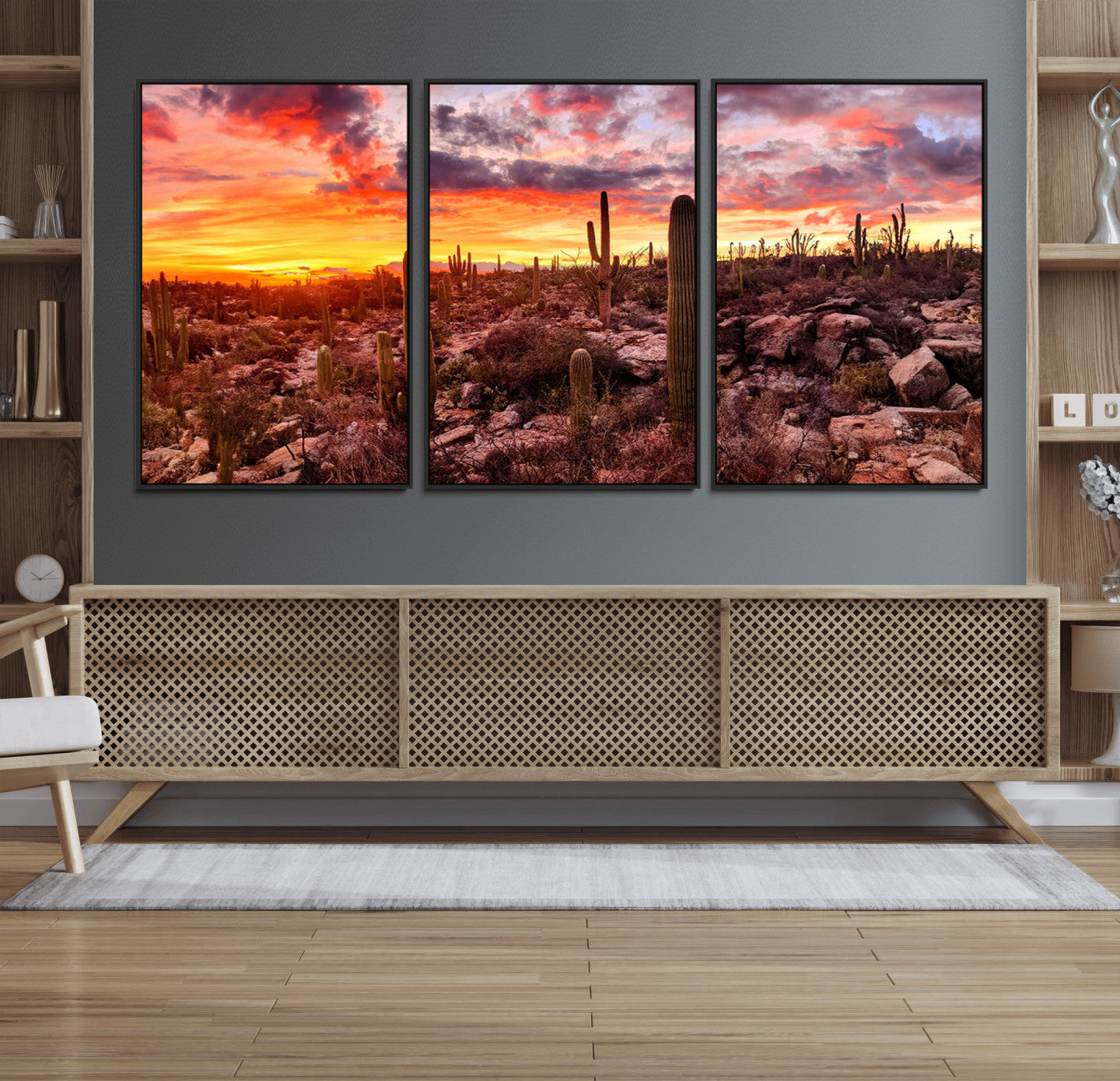 18067-MGV-FC-60X30-3P_Black-Arizona Desert Print, Western Cowboy Wall Art Print