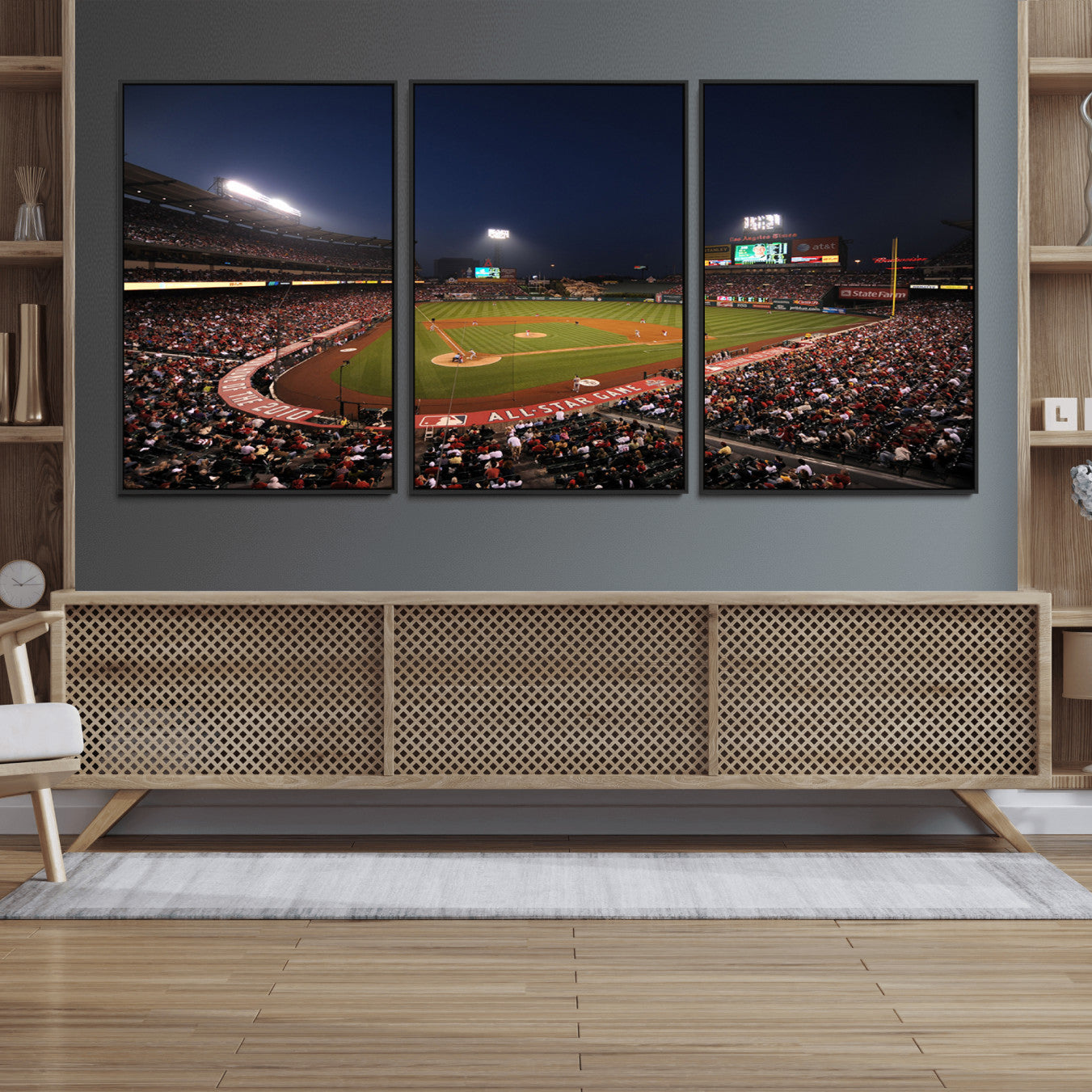 88896-MGV-FC-60X30-3P_Black-Los Angeles Angels Baseball Team Print - Anaheim Angel Stadium Wall Art Canvas Print