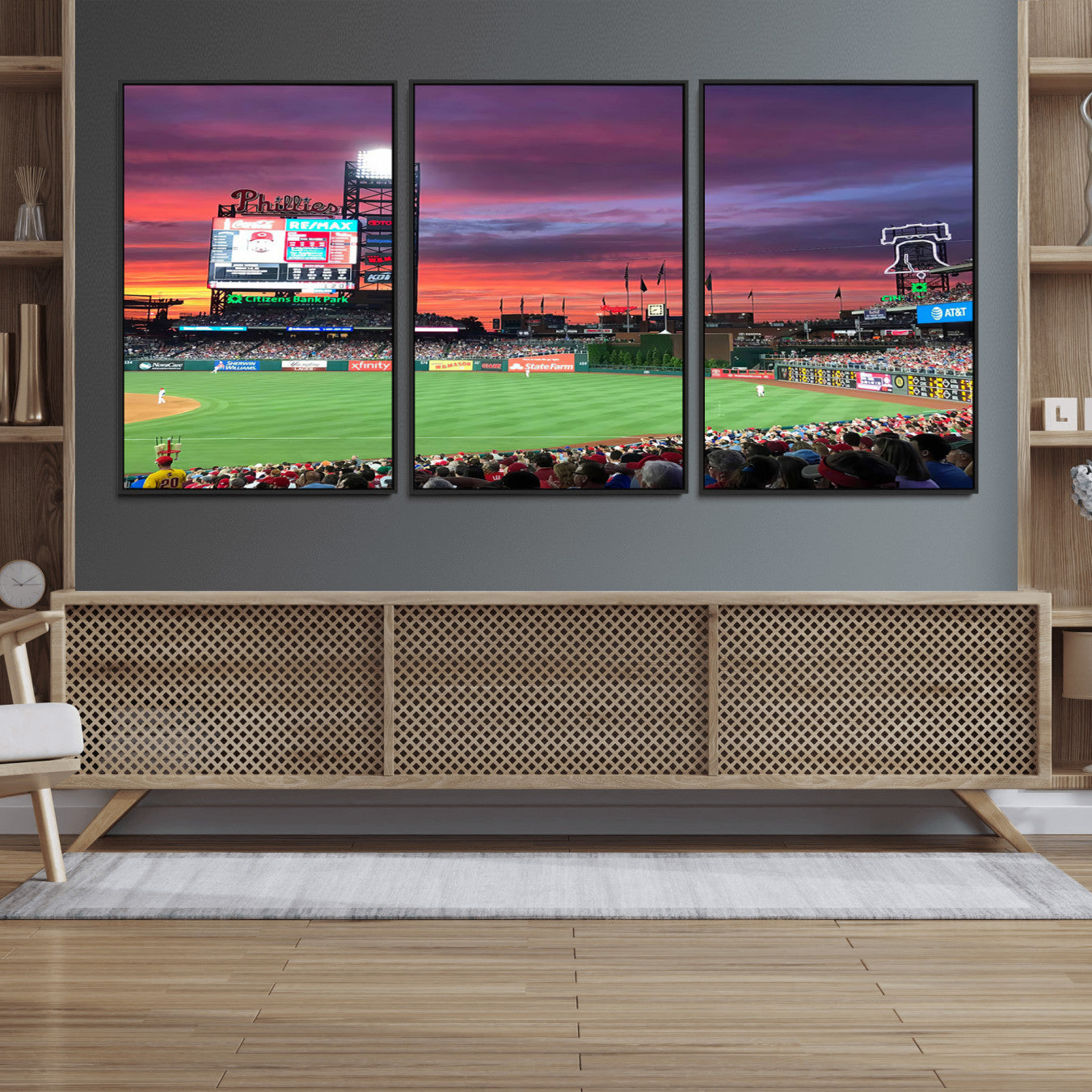 99918-MGV-CV-36X24-Philadelphia Phillies Baseball Team Print - Philadelphia Citizens Bank Park Stadium Wall Art Canvas