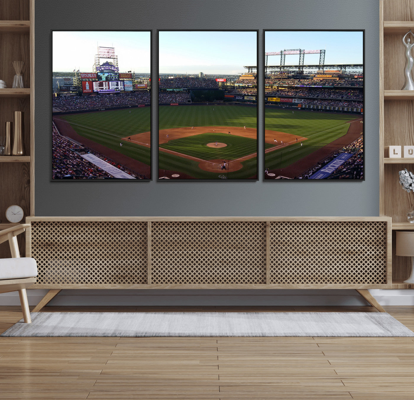 21638-MGV-FC-60X30-3P_Black-Colorado Rockies Coors Field Wall Art Canvas Print - MLB Baseball Stadium