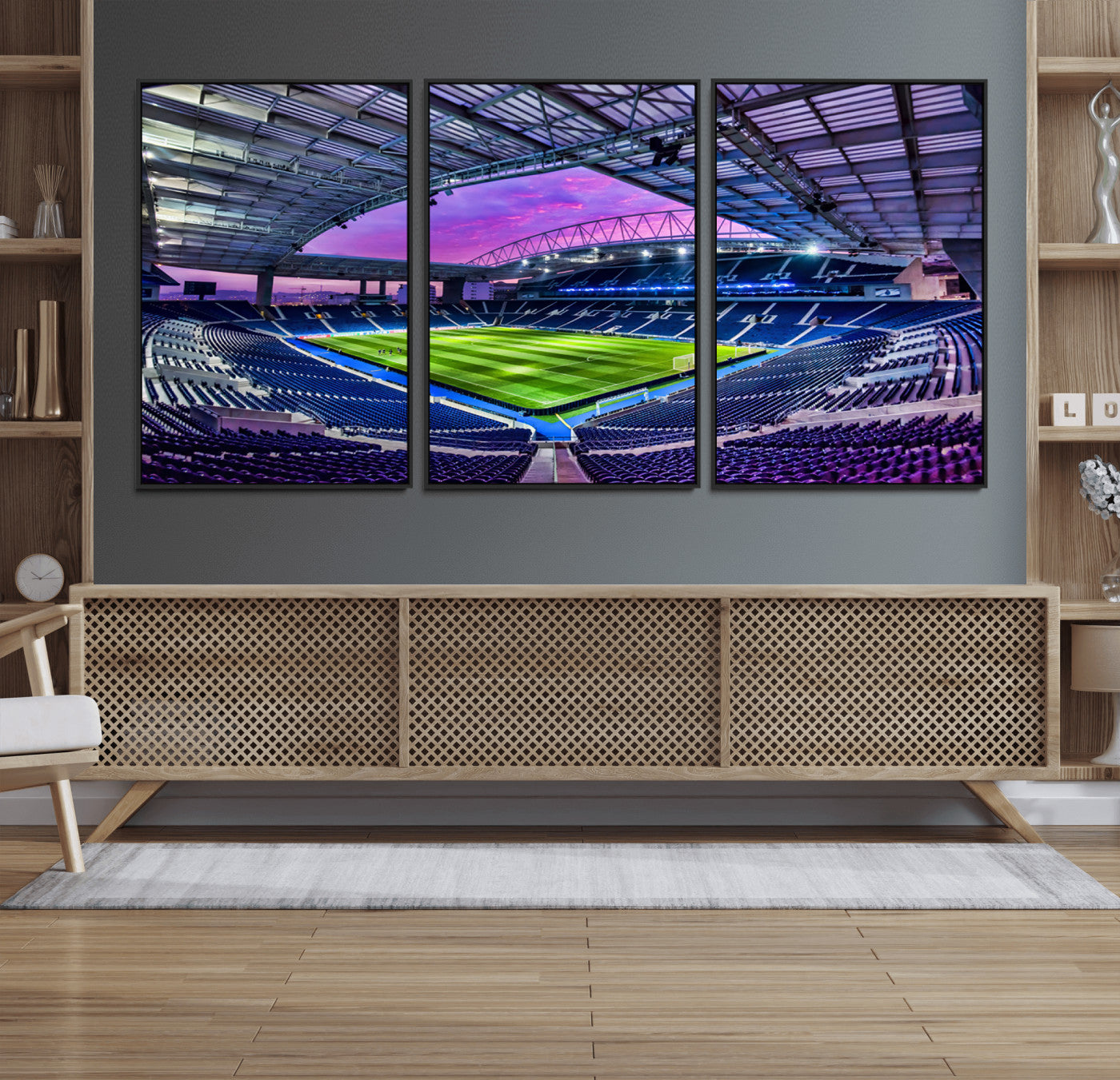 10851-MGV-FC-60X30-3P_Black-FC Porto Soccer Team Print Canvas- Dragon Stadium Wall Art Canvas Print