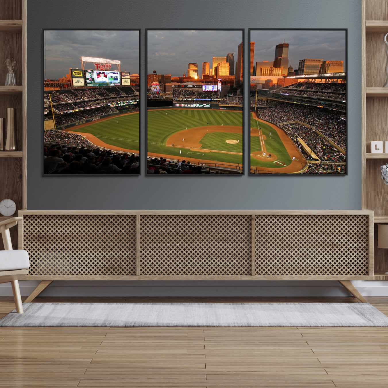 99822-MGV-FC-60X30-3P_Black-Minnesota Twins Baseball Team Print - Minneapolis Target Field Stadium Wall Art Canvas Print