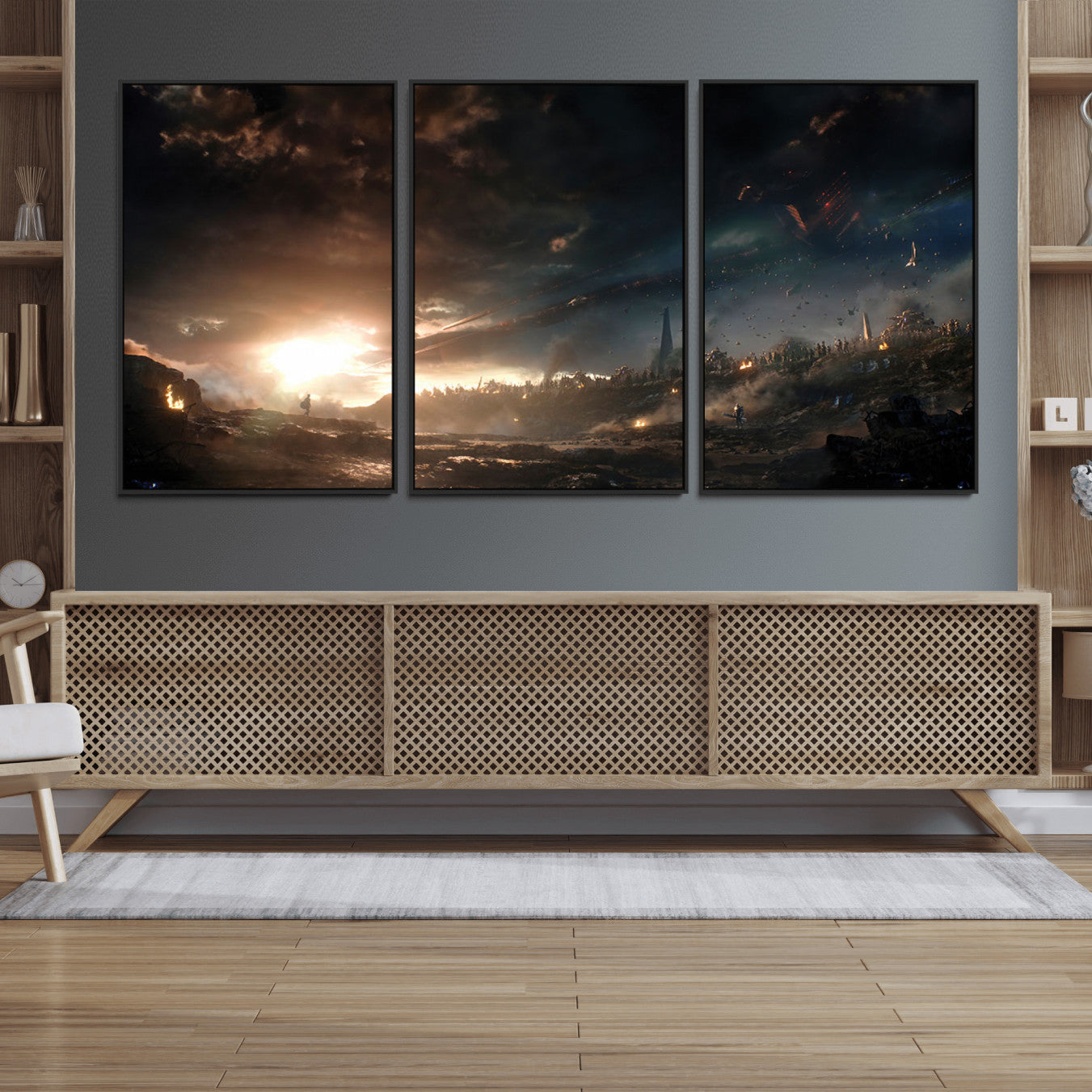 58617-MGV-FC-60X30-3P_Black-Avengers Planet Wall Art Canvas Print