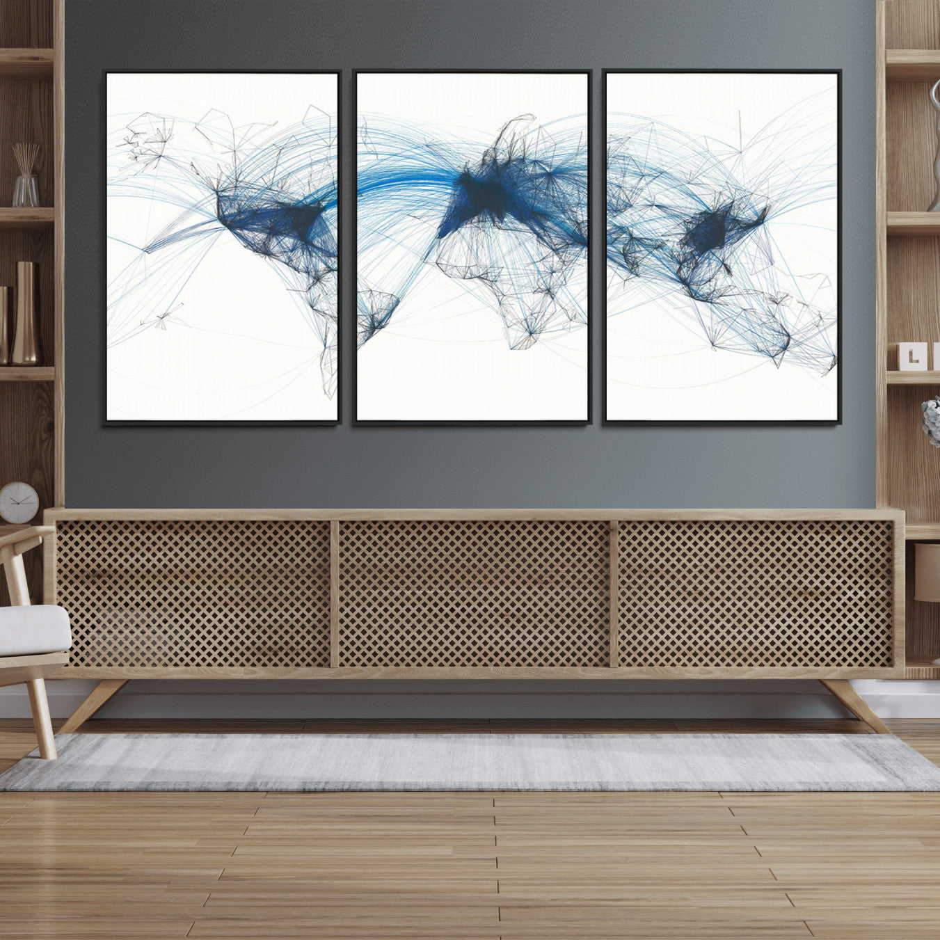 33145-MGV-FC-60X30-3P_Black-Push Pin World Map Canvas Print – Travel Tracker Wall Art for Couples, Perfect Anniversary Gift for Home or Office Decor