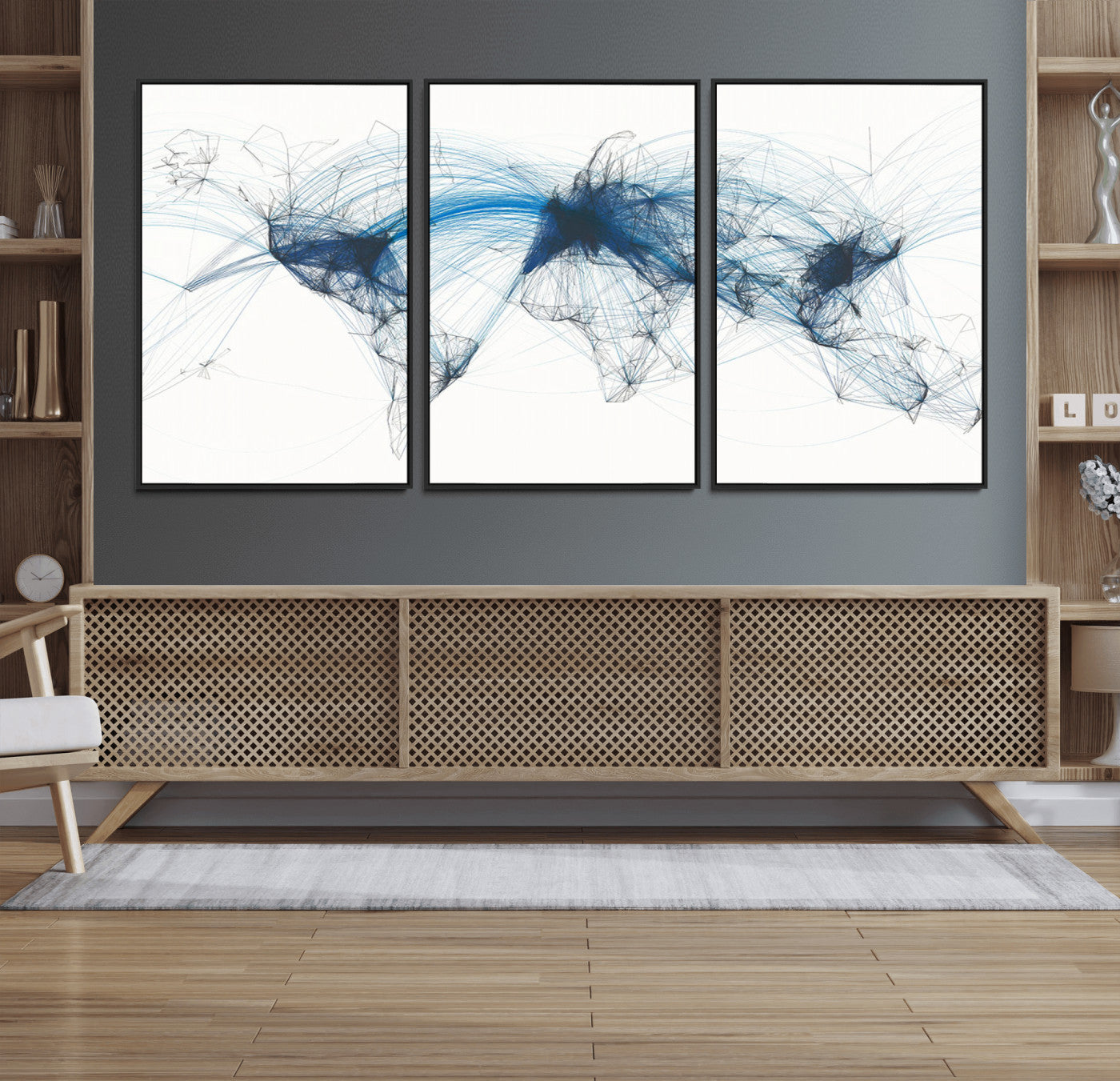 33145-MGV-FC-60X30-3P_Black-Push Pin World Map Canvas Print – Travel Tracker Wall Art for Couples, Perfect Anniversary Gift for Home or Office Decor