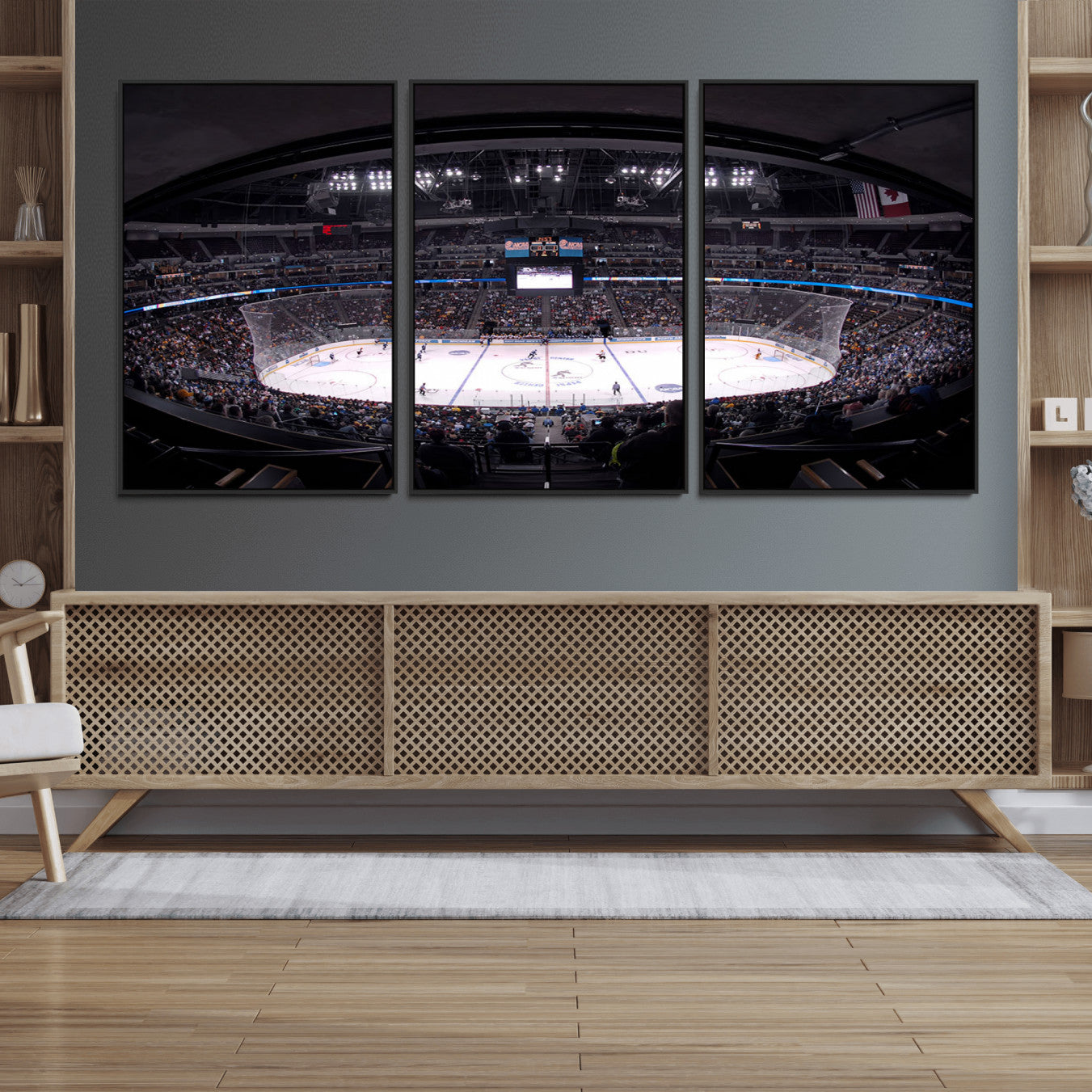 -Ball Arena Denver Colorado Avalanche Hockey Team Wall Art Canvas Print - Denver Ice Hockey Stadium