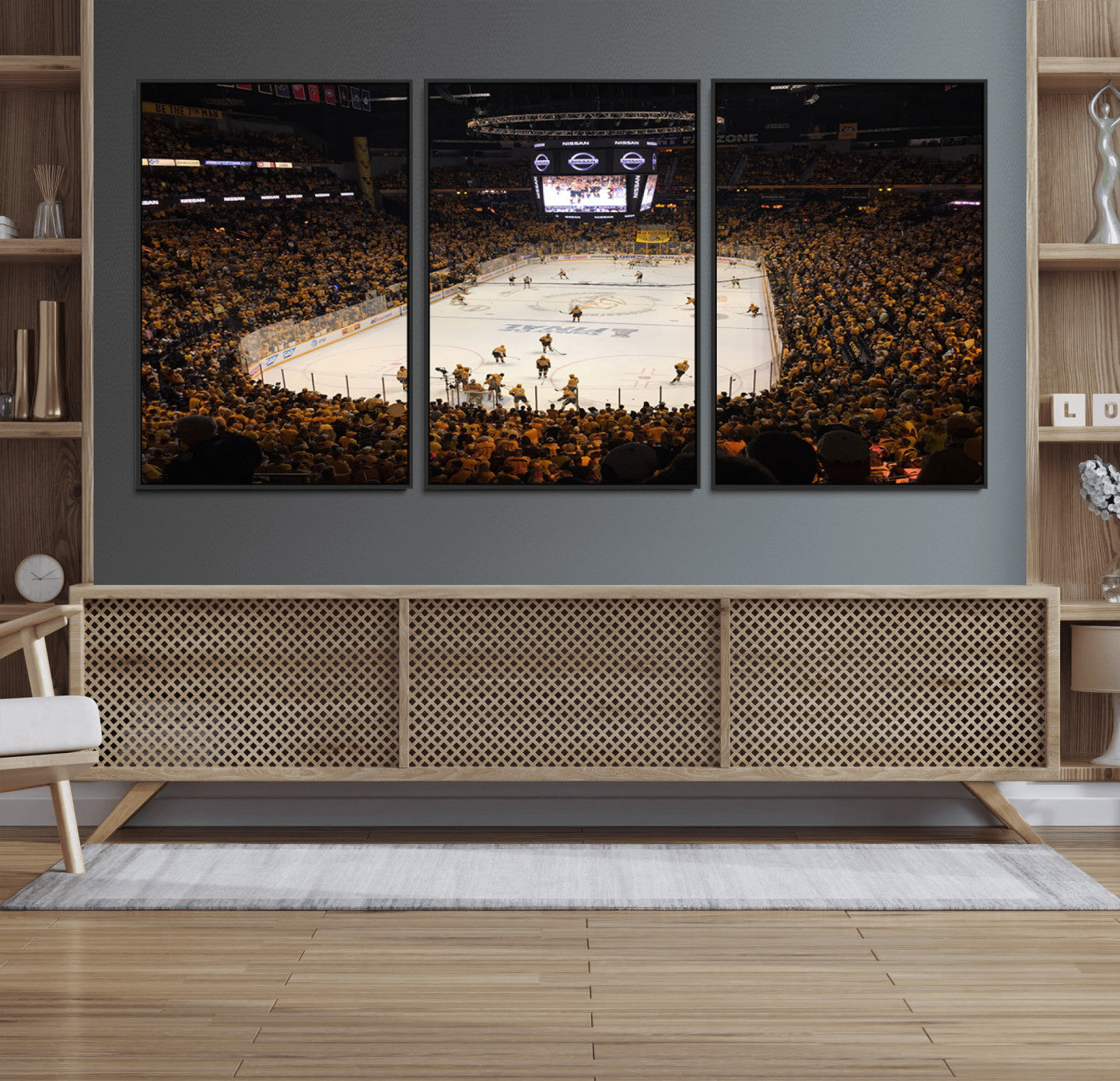 99407-MGV-FC-60X30-3P_Black-Bridgestone Arena - Nashville Predators Hockey Team Print - Nashville Wall Art Canvas Print