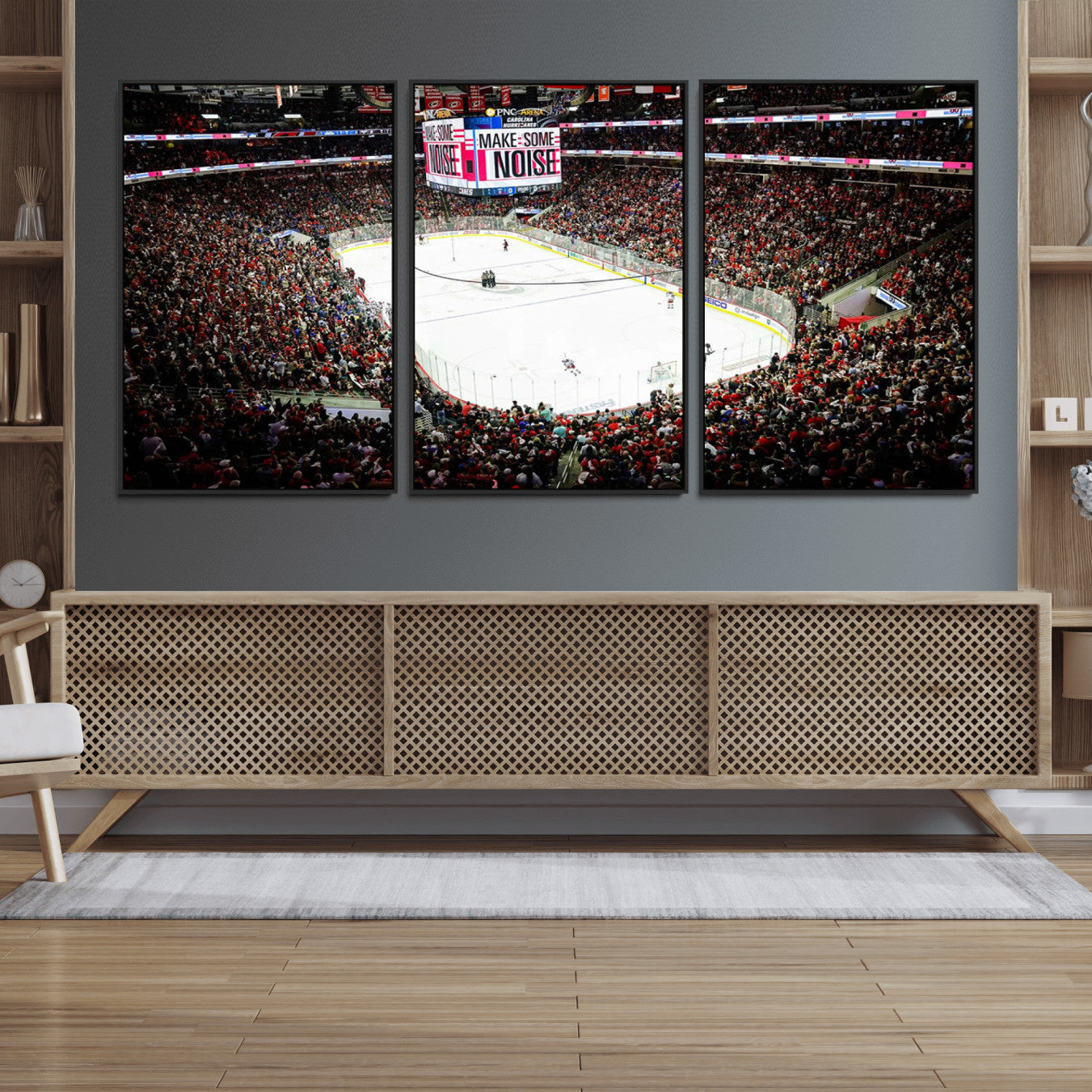 73950-MGV-FC-60X30-3P_Black-PNC Arena Raleigh North Carolina Hurricanes Hockey Stadium Wall Art Canvas, North Carolina