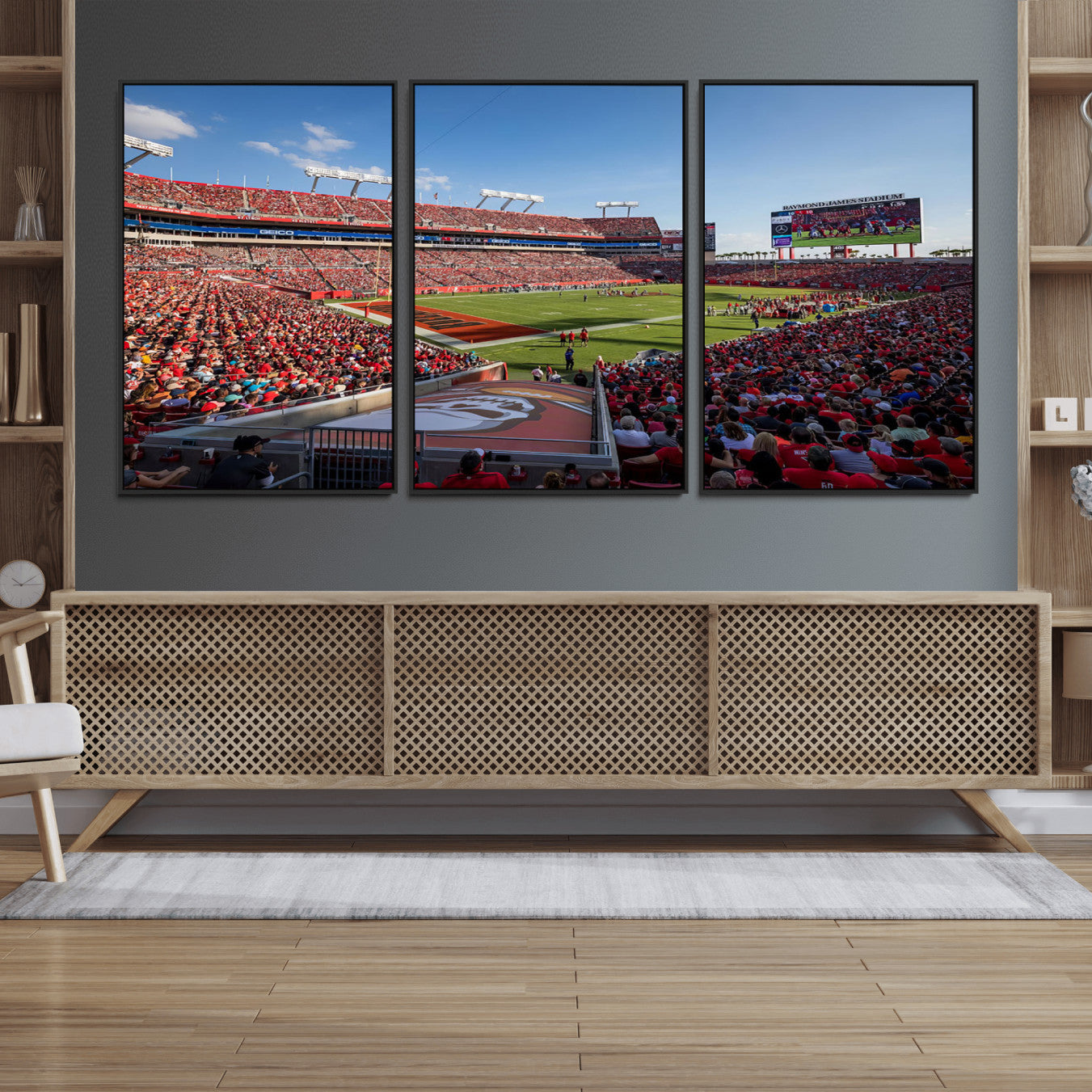 65229-MGV-FC-60X30-3P_Black-Florida Tampa Raymond James Stadium Wall Art Canvas Print - NFL Football Stadium Print