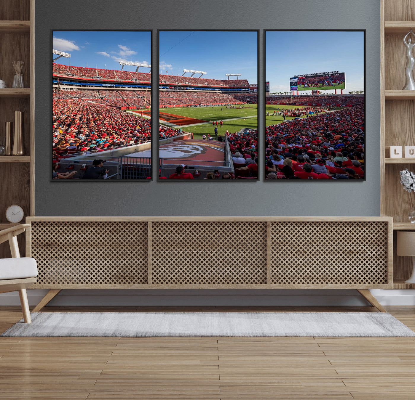 65229-MGV-FC-60X30-3P_Black-Florida Tampa Raymond James Stadium Wall Art Canvas Print - NFL Football Stadium Print