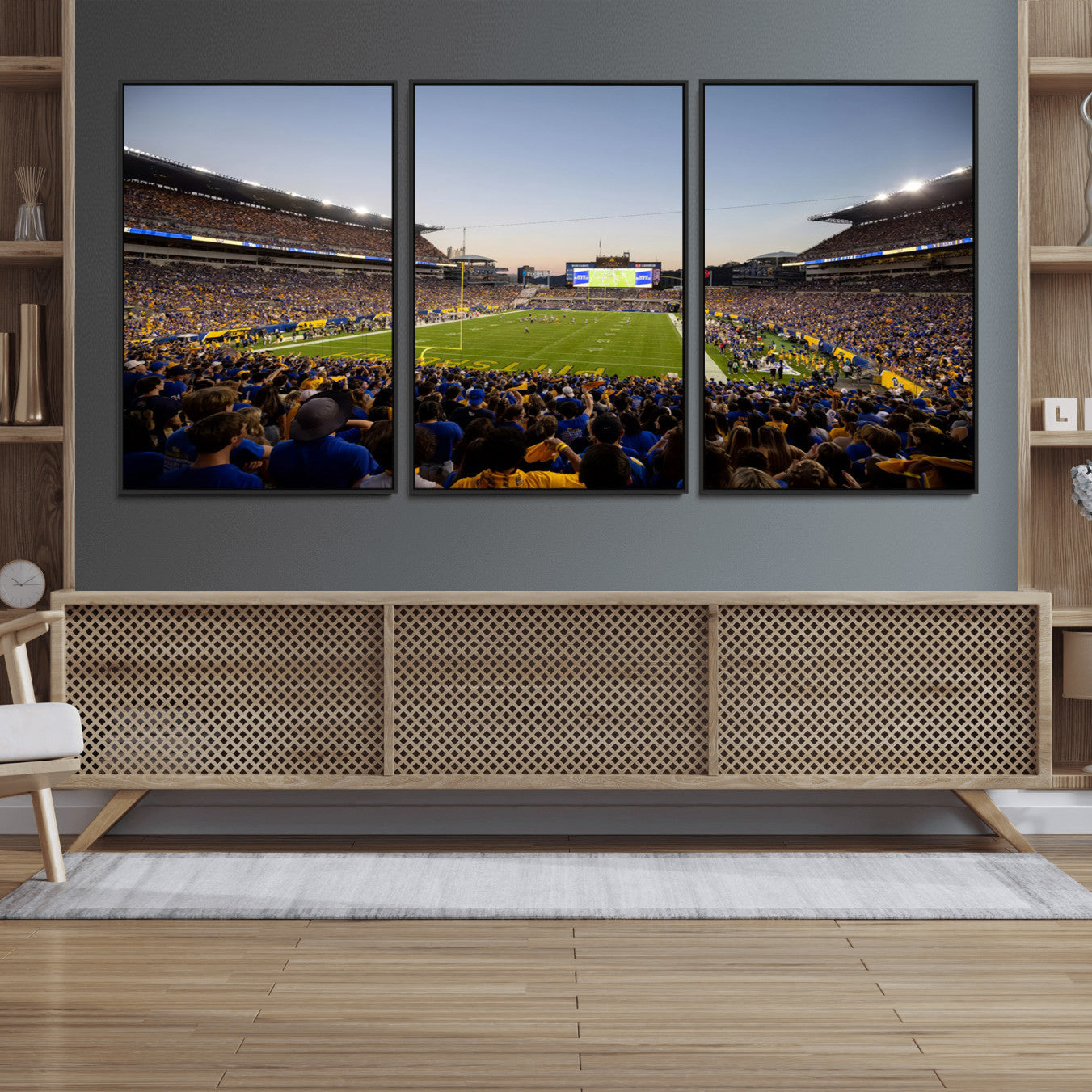 41853-MGV-FC-60X30-3P_Black-Pittsburgh Panthers Football Team Print - Pittsburgh Acrisure Stadium Wall Art Canvas Print