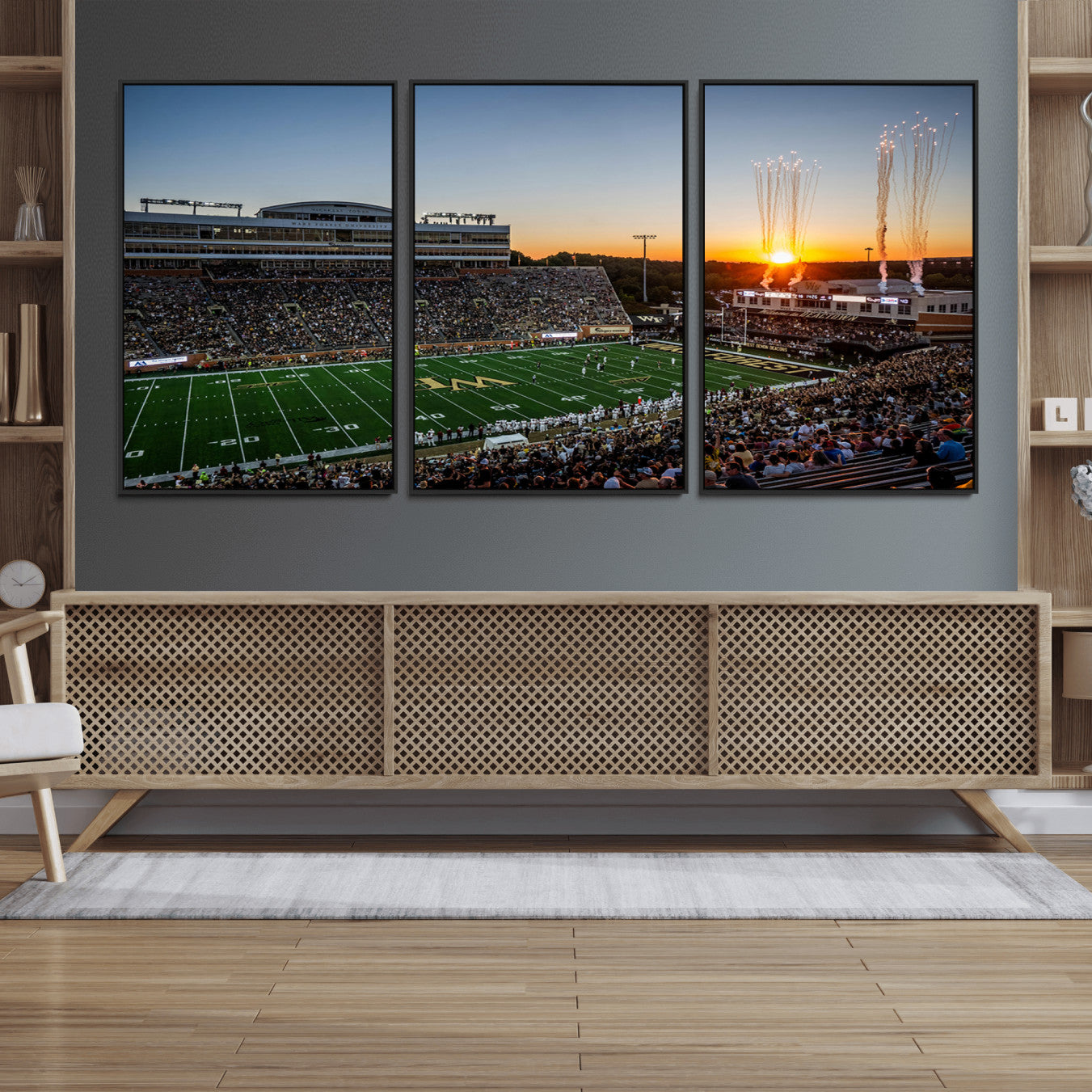 29253-MGV-CV-36X24-Demon Deacons Football Team Print Canvas- Winston-Salem Allegacy Federal Credit Union Stadium Wall