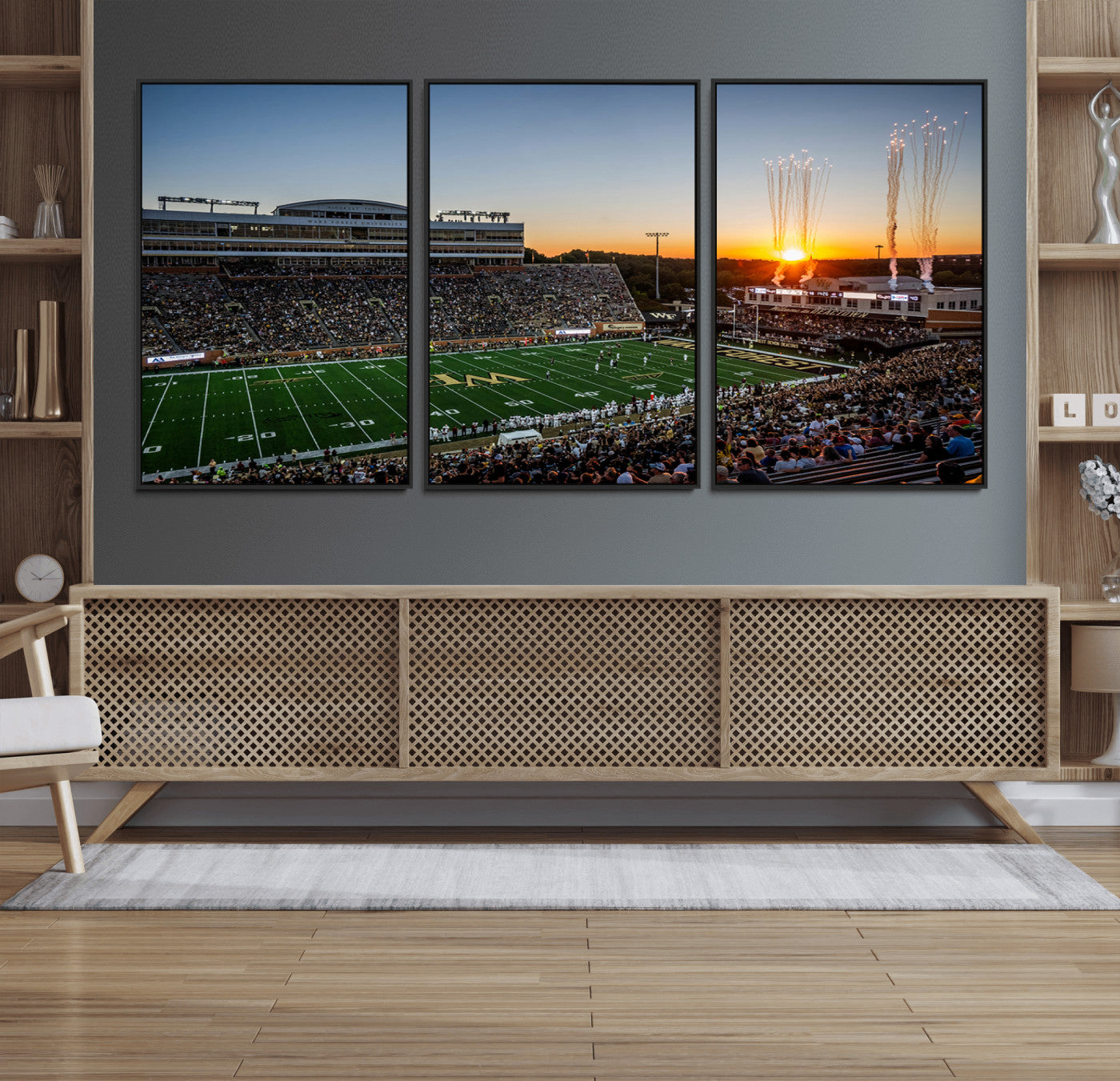29253-MGV-CV-36X24-Demon Deacons Football Team Print Canvas- Winston-Salem Allegacy Federal Credit Union Stadium Wall