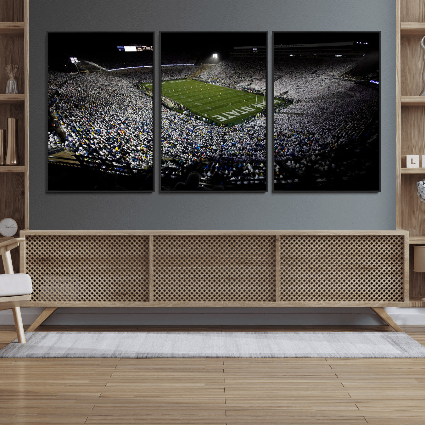 96825-MGV-FC-60X30-3P_Black-Penn State Football Stadium Wall Art - Beaver Stadium Canvas Print