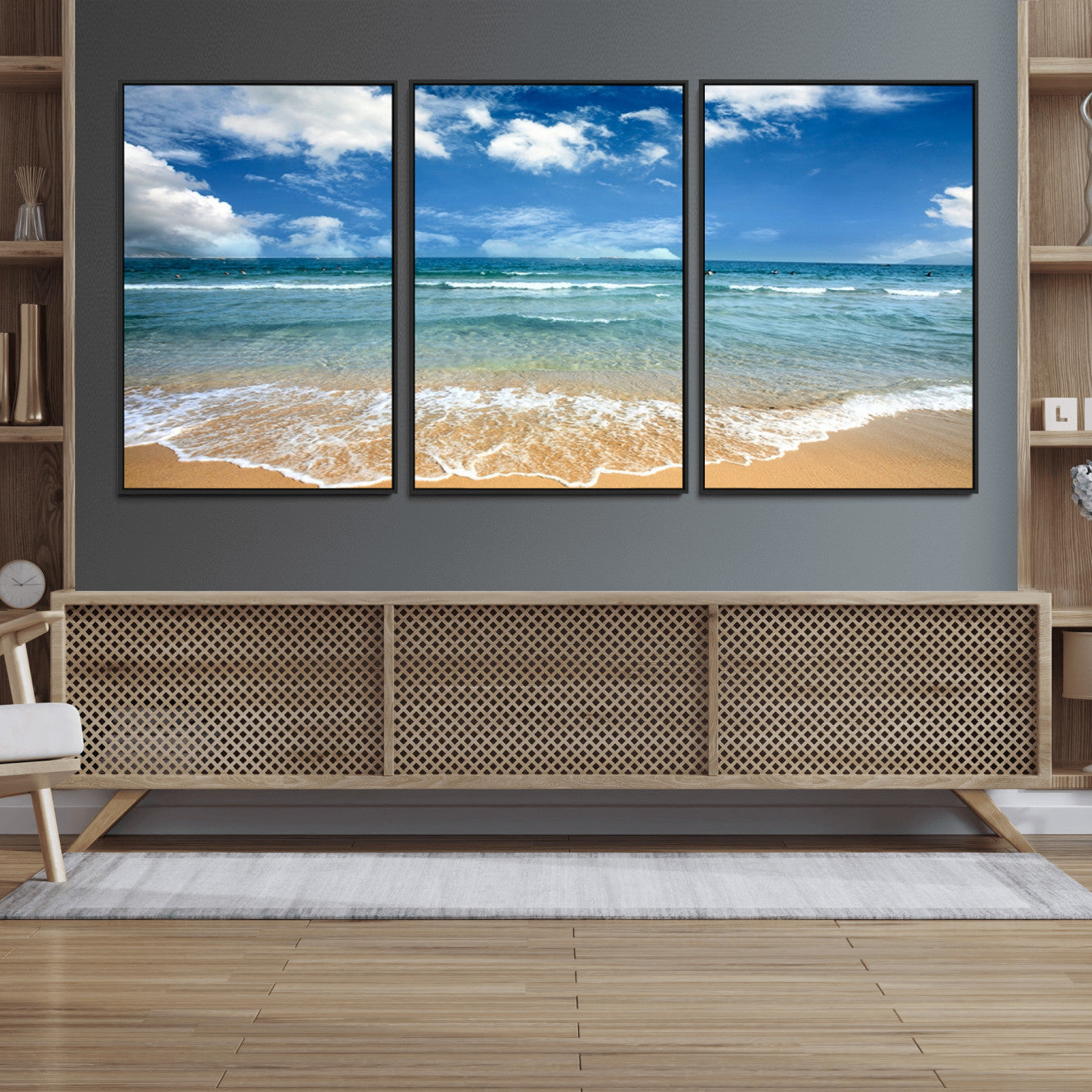 78859-MGV-FC-60X30-3P_Black-Sea View From the Beach Canvas Print
