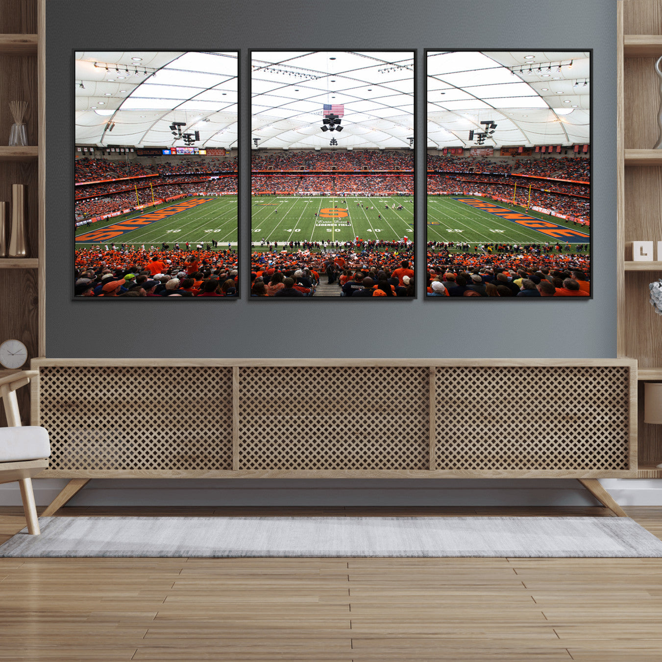 78104-MGV-FC-60X30-3P_Black-Syracuse University Orange Football Team Print - Syracuse JMA Wireless Dome Wall Art Canvas Print