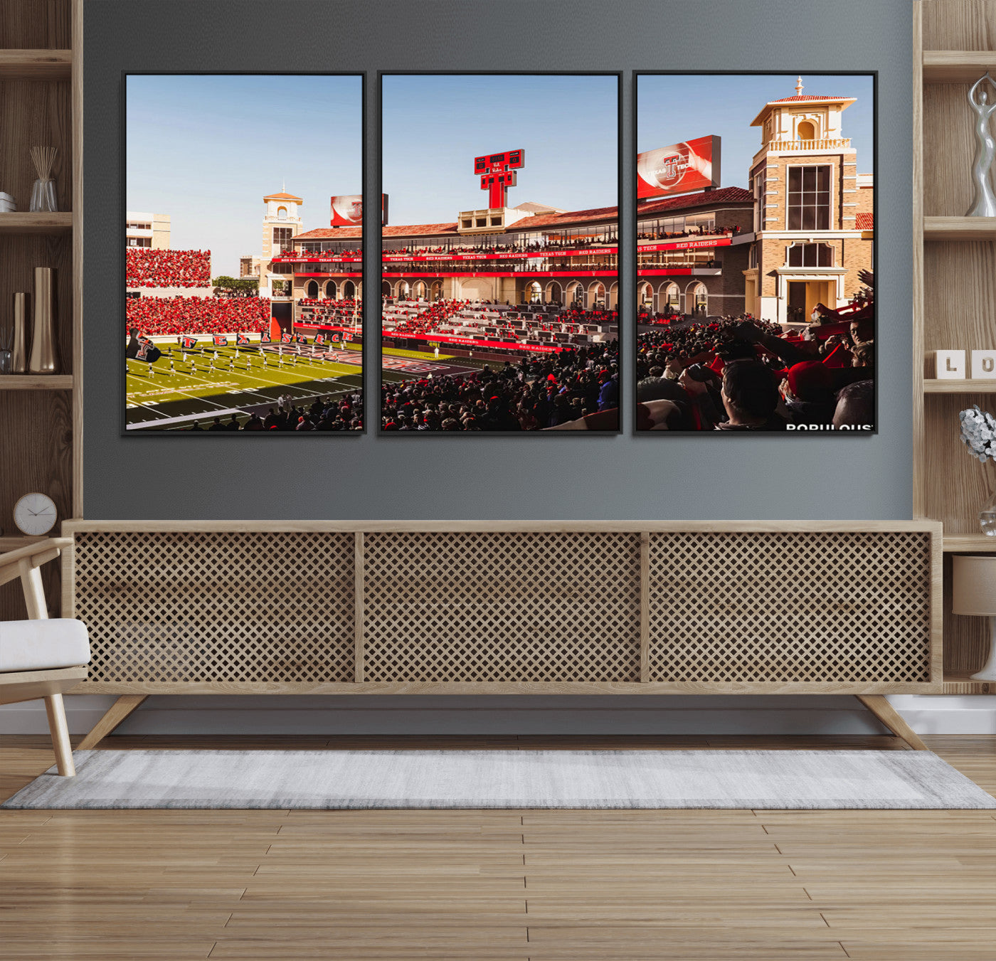 89744-MGV-FC-60X30-3P_Black-Jones AT&T Stadium Texas Tech Red Raiders Wall Art | Large Att Stadium Canvas Print | College