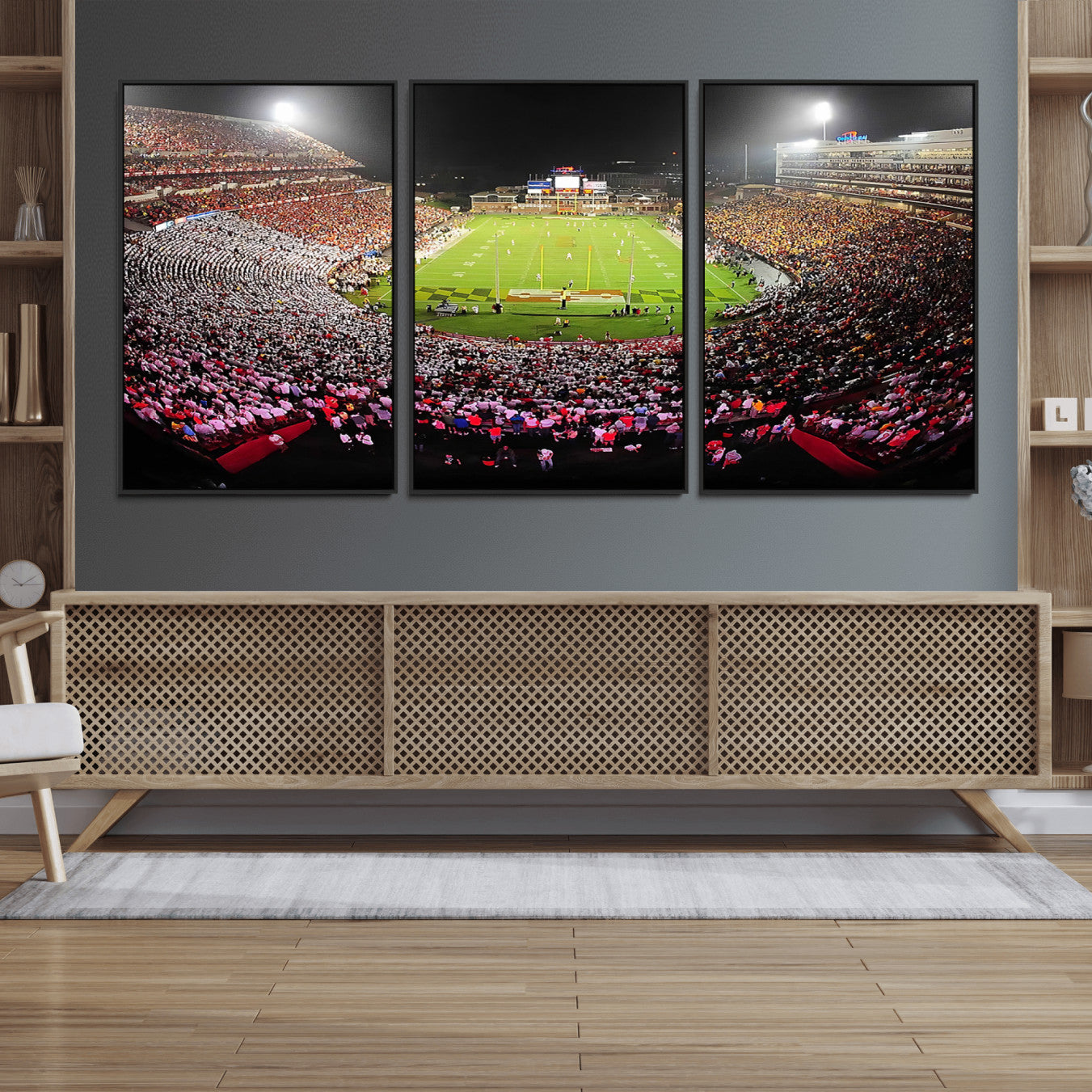 12091-MGV-FC-60X30-3P_Black-University of Maryland Terrapins Football Team Print - College Park SECU Stadium Wall Art Canvas