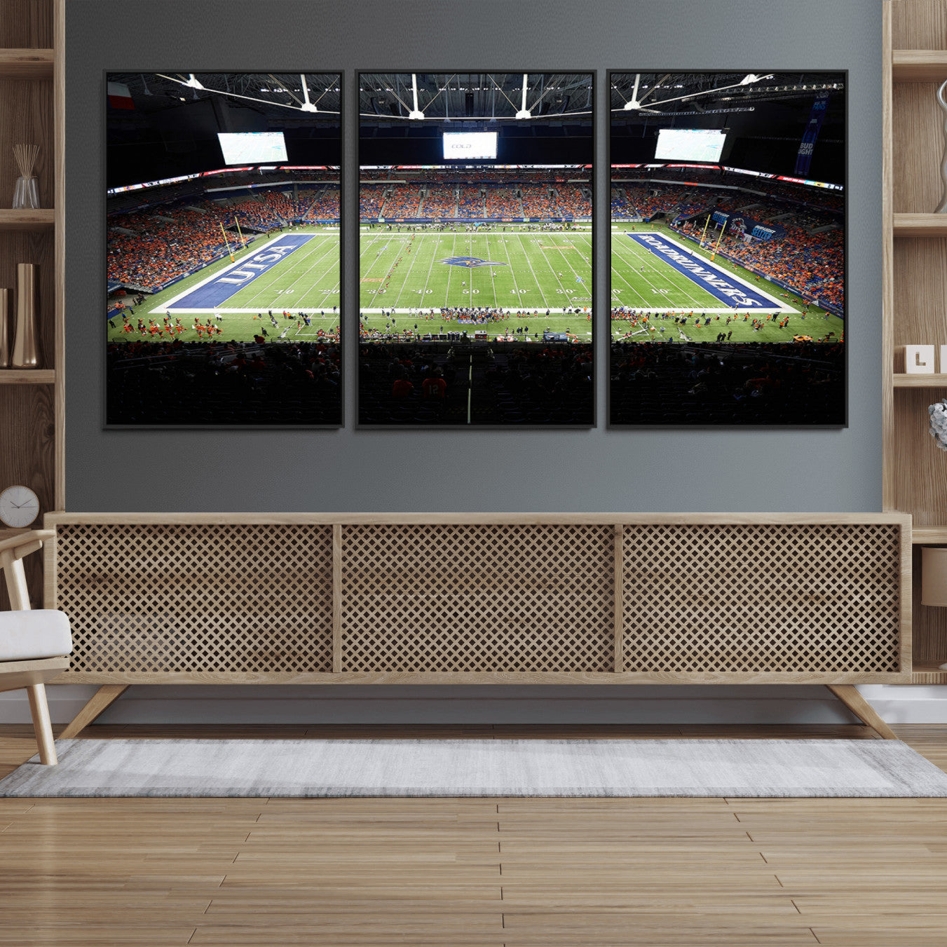 98617-MGV-FC-60X30-3P_Black-The University of Texas at San Antonio Roadrunners Football Team Print - San Antonio Alamodome Wall