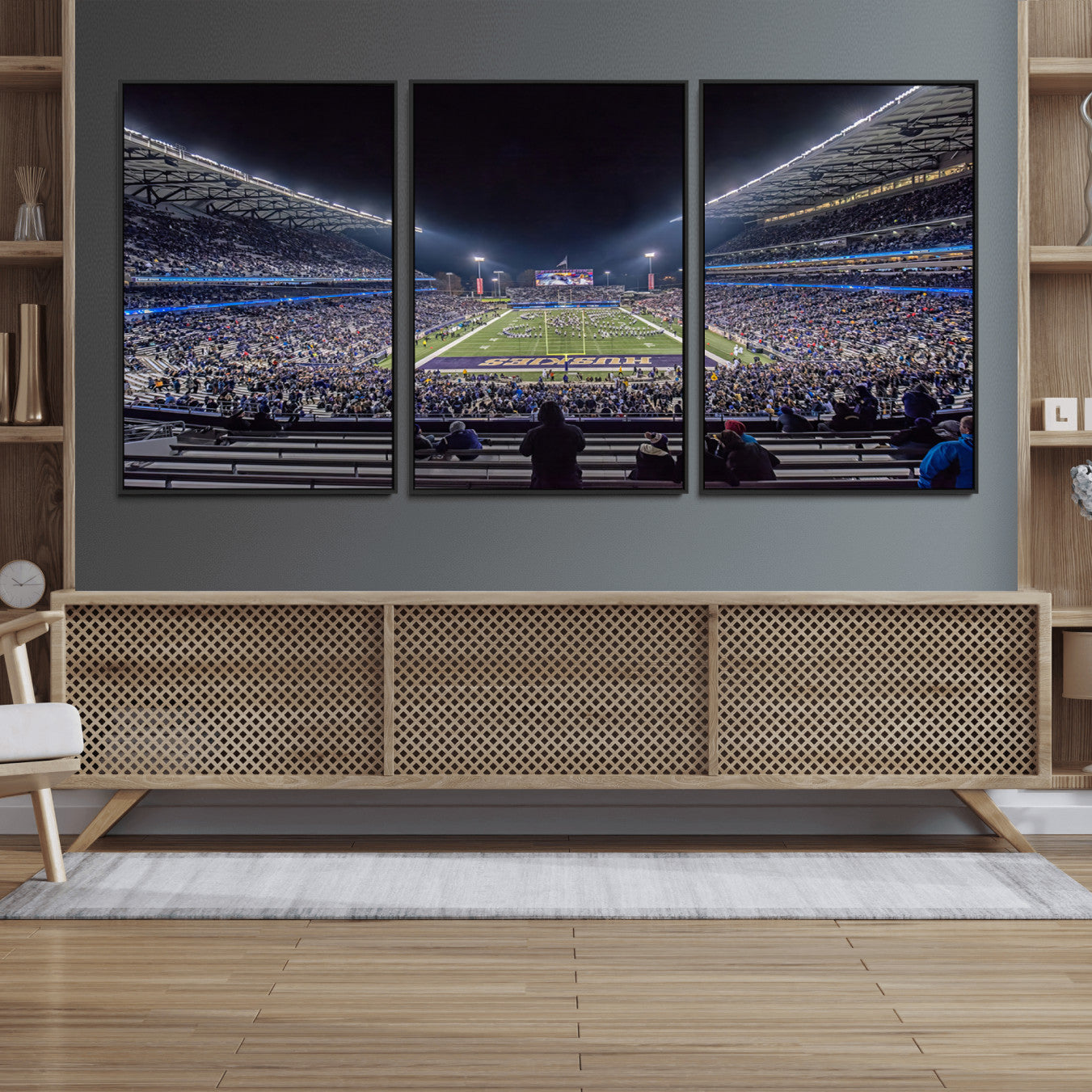 85780-MGV-CV-36X24-The University of Washington Huskies Football Team Print - Seattle Husky Stadium Wall Art Canvas