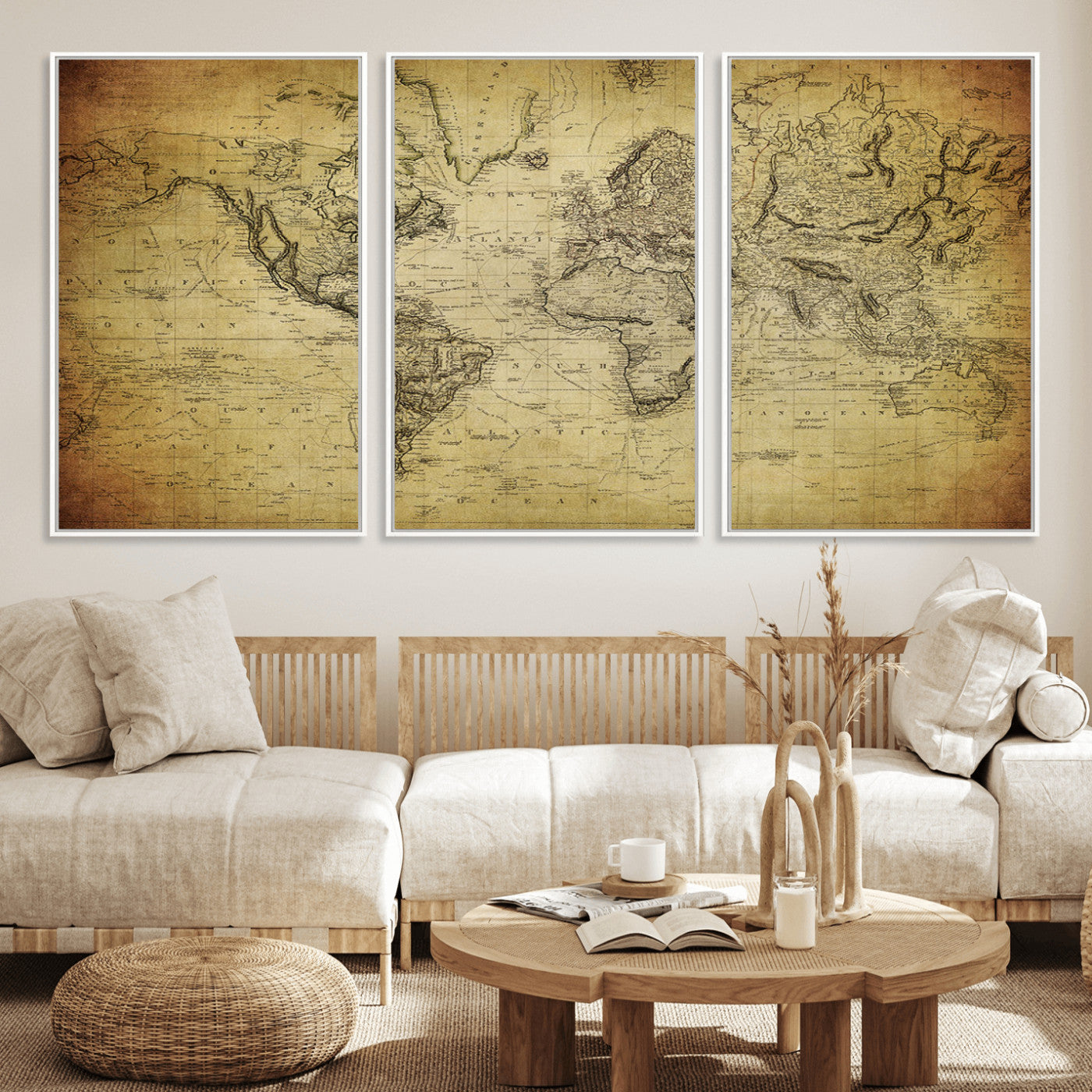 55170-MGV-FC-60X30-3P_White-Push Pin World Map Canvas Print – Travel Tracker Wall Art for Couples, Perfect Anniversary Gift for Home or Office Decor