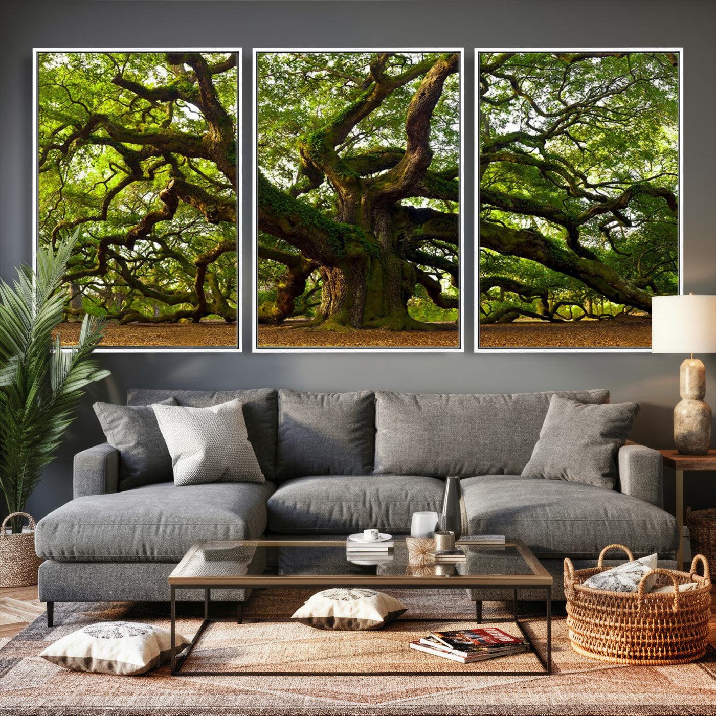 29407-MGV-CV-36X24 - Angel Oak Tree Wall Art Canvas Print | Large Forest Tree Nature Photography Print on Canvas
